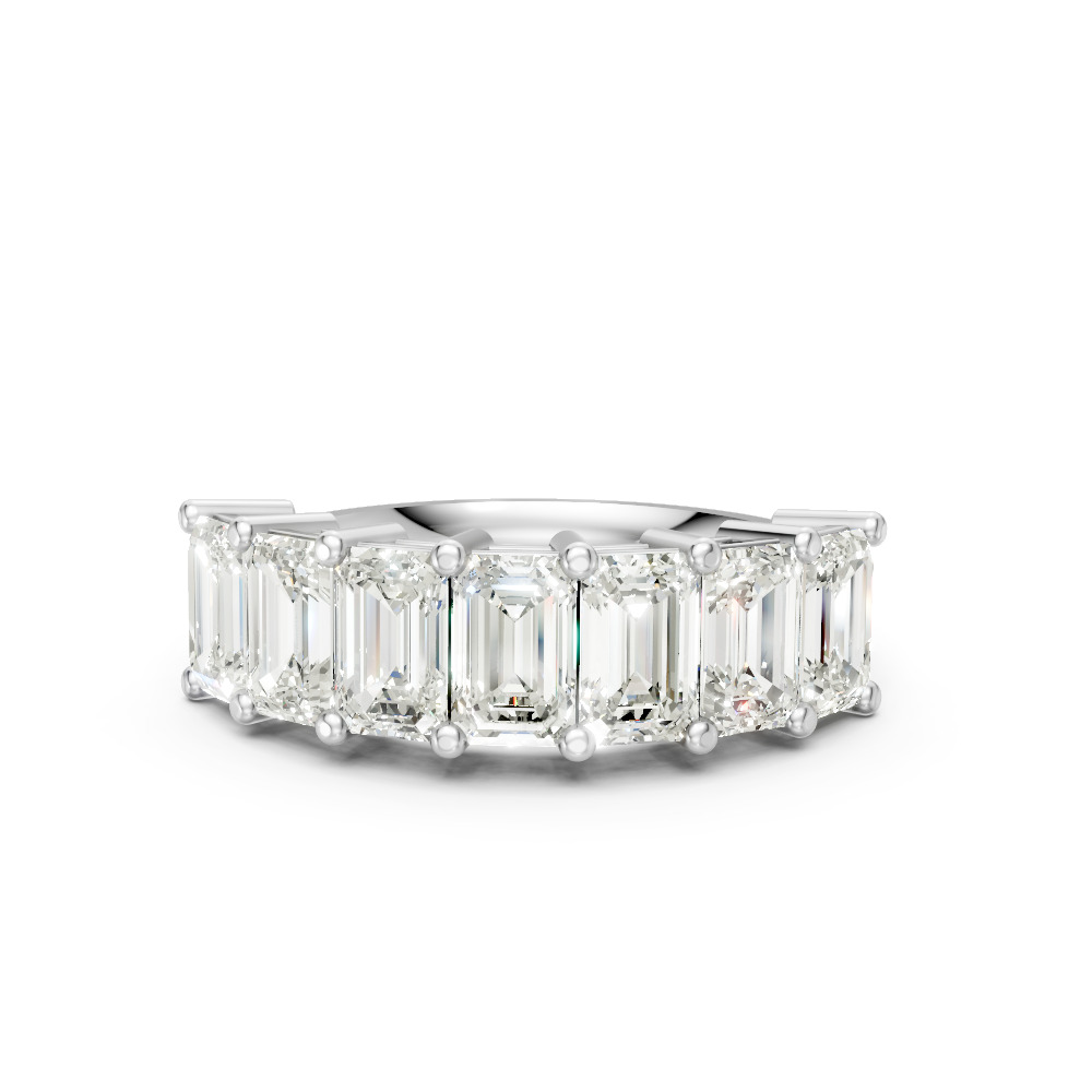 Emerald Shape Diamond Anniversary Band in Gold