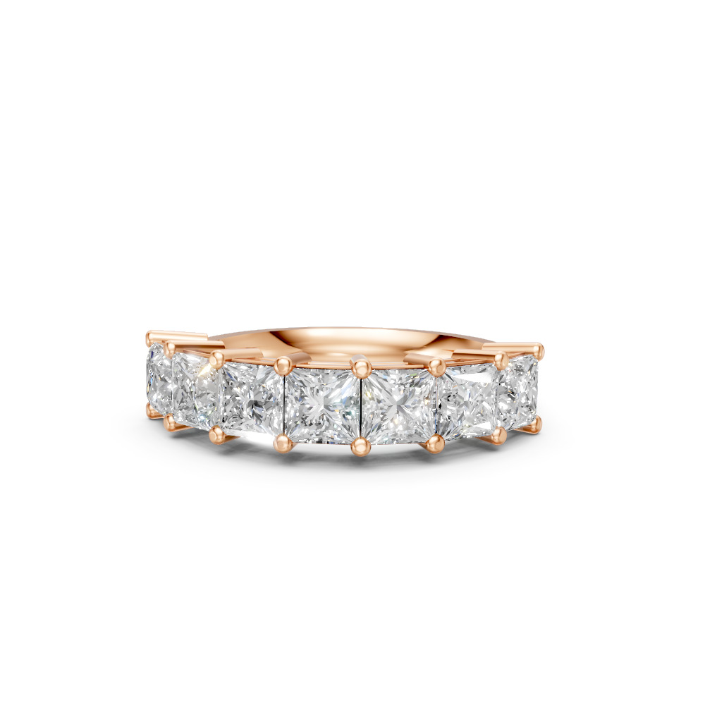 Princess Shape Diamond Anniversary Band in Gold