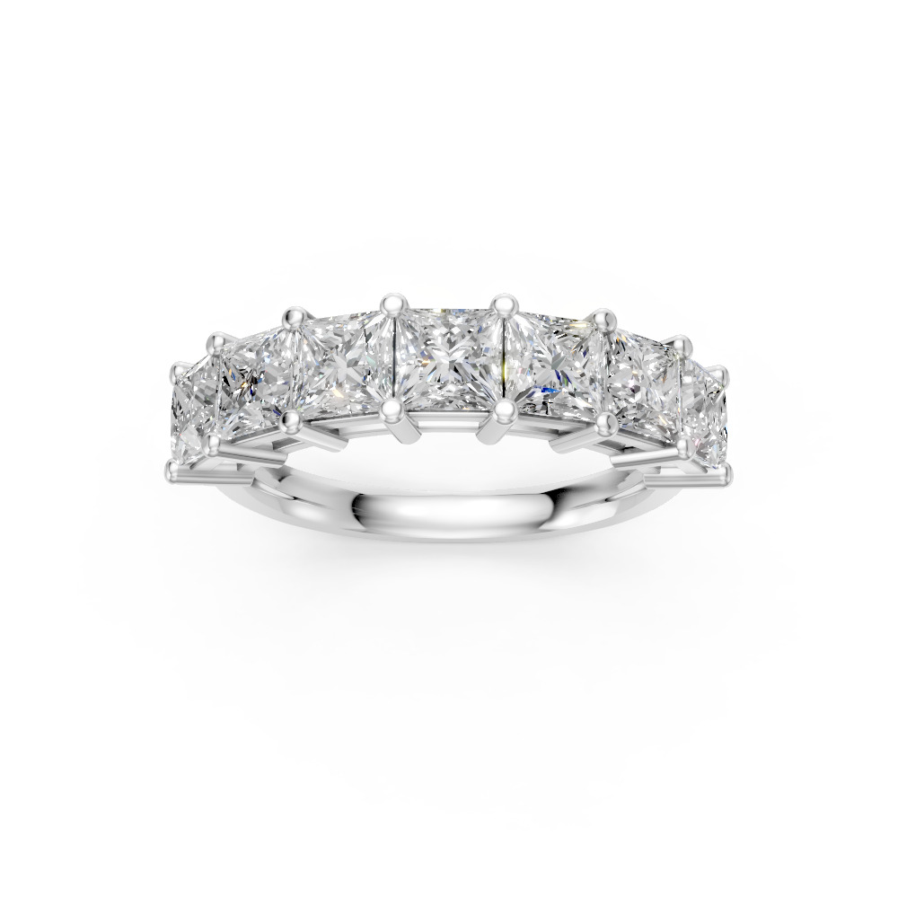 Princess Shape Diamond Anniversary Band in Gold