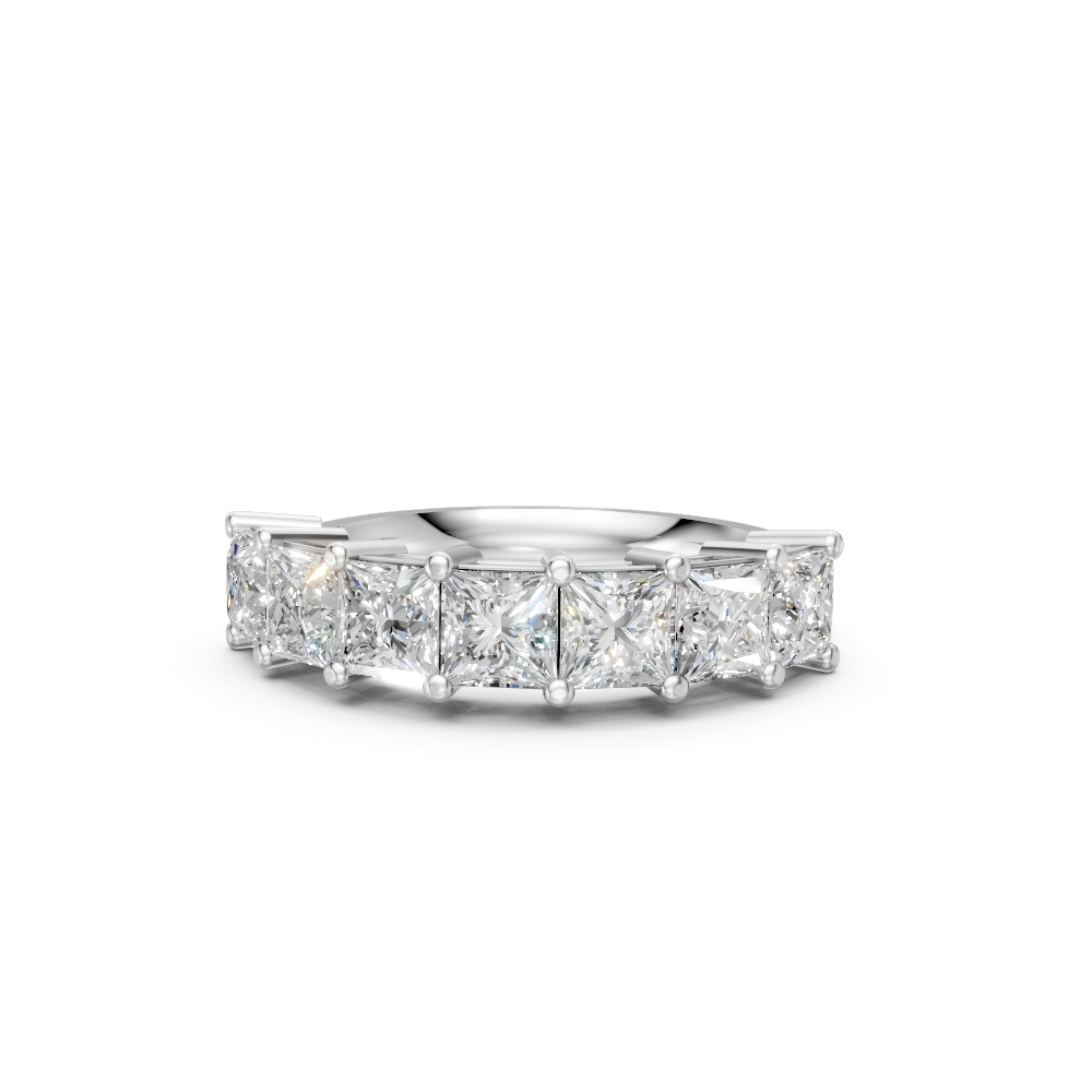 Princess Shape Diamond Anniversary Band in Gold