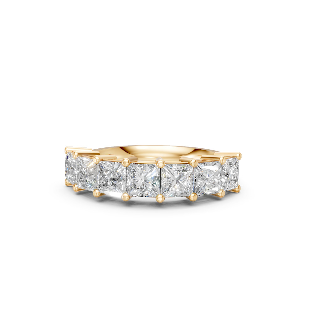Princess Shape Diamond Anniversary Band in Gold