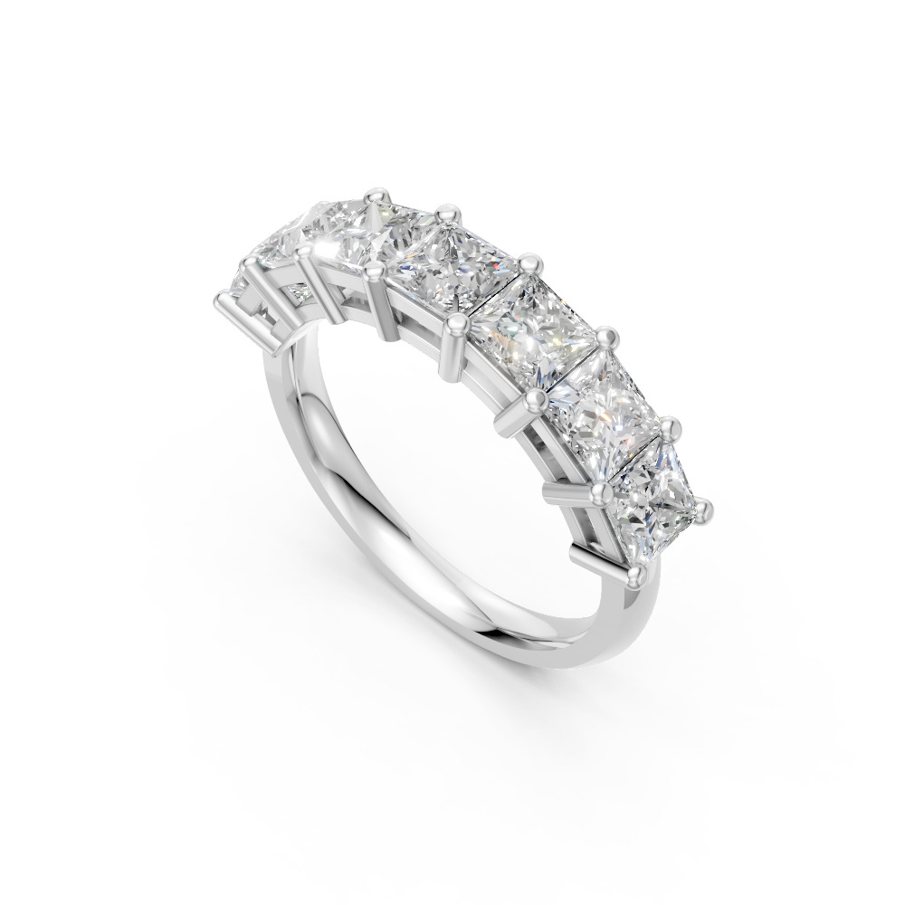 Princess Shape Diamond Anniversary Band in Gold