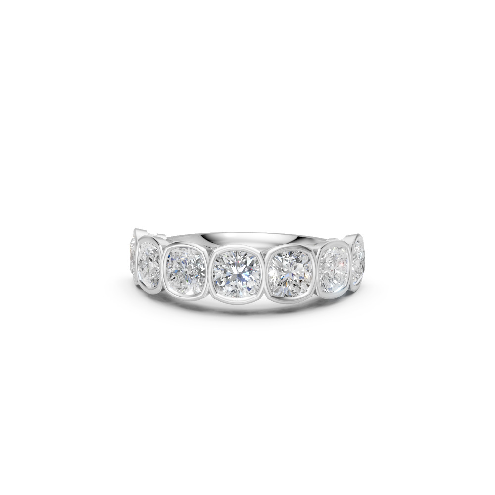 Cushion Shape Diamond Anniversary Band in Gold