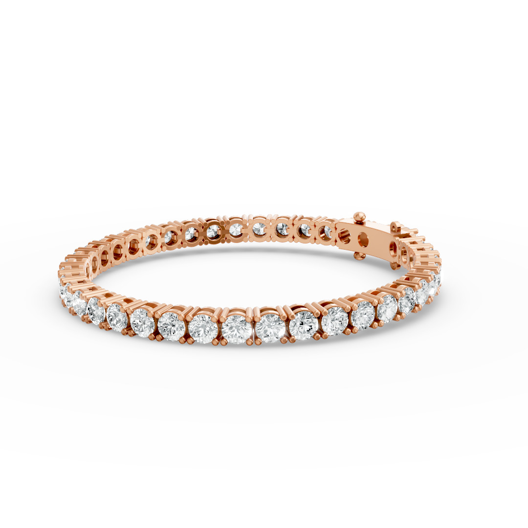Round Shape Diamond Bracelets in Gold