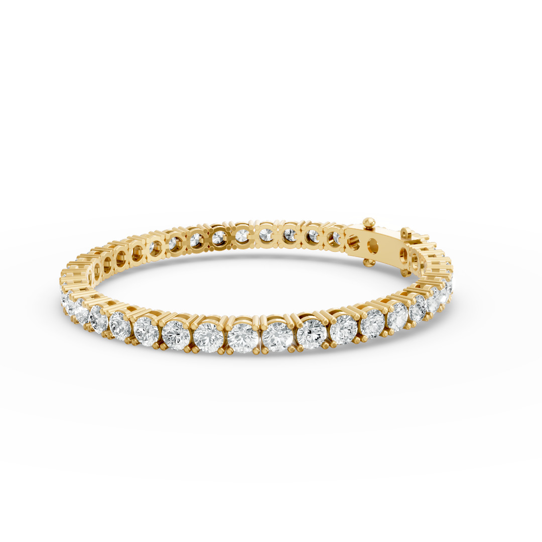 Round Shape Diamond Bracelets in Gold