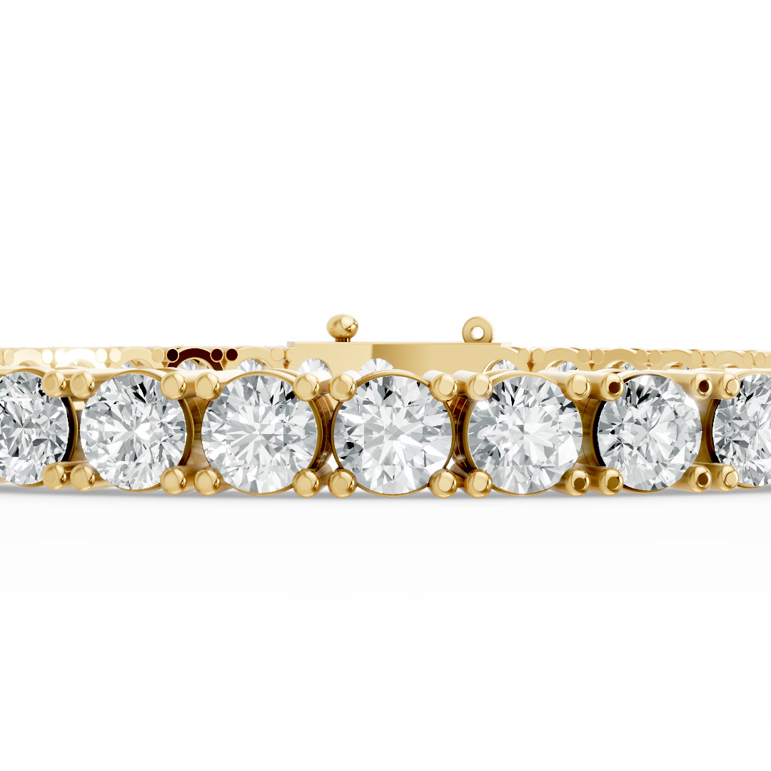Round Shape Diamond Bracelets in Gold