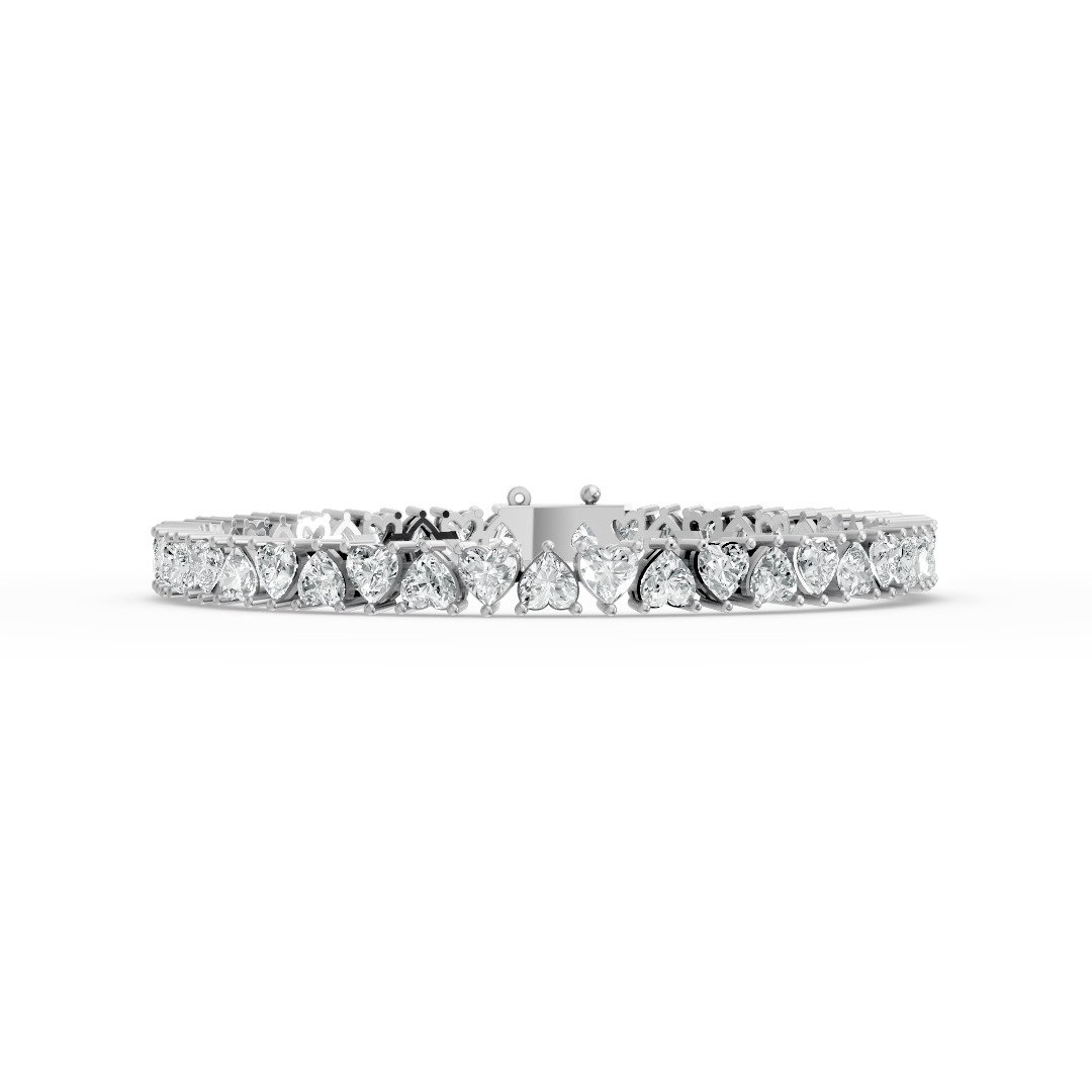 Heart Shape Diamond Bracelets in Gold