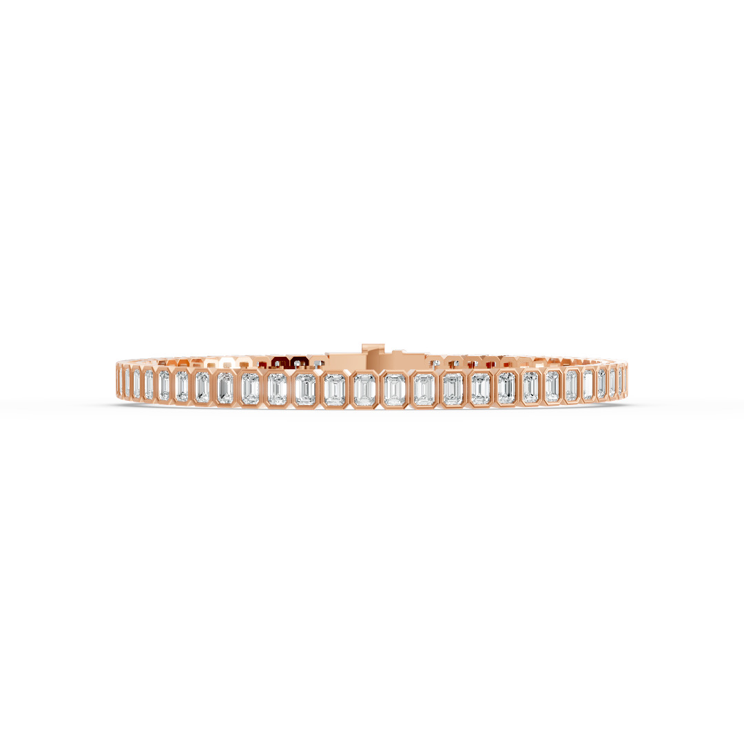 Emerald Shape Diamond Bracelets in Gold