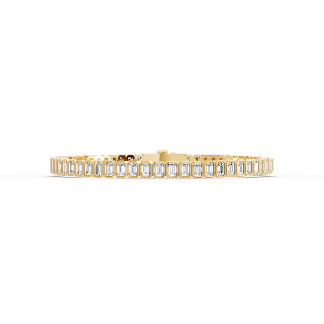 Emerald Shape Diamond Bracelets in Gold