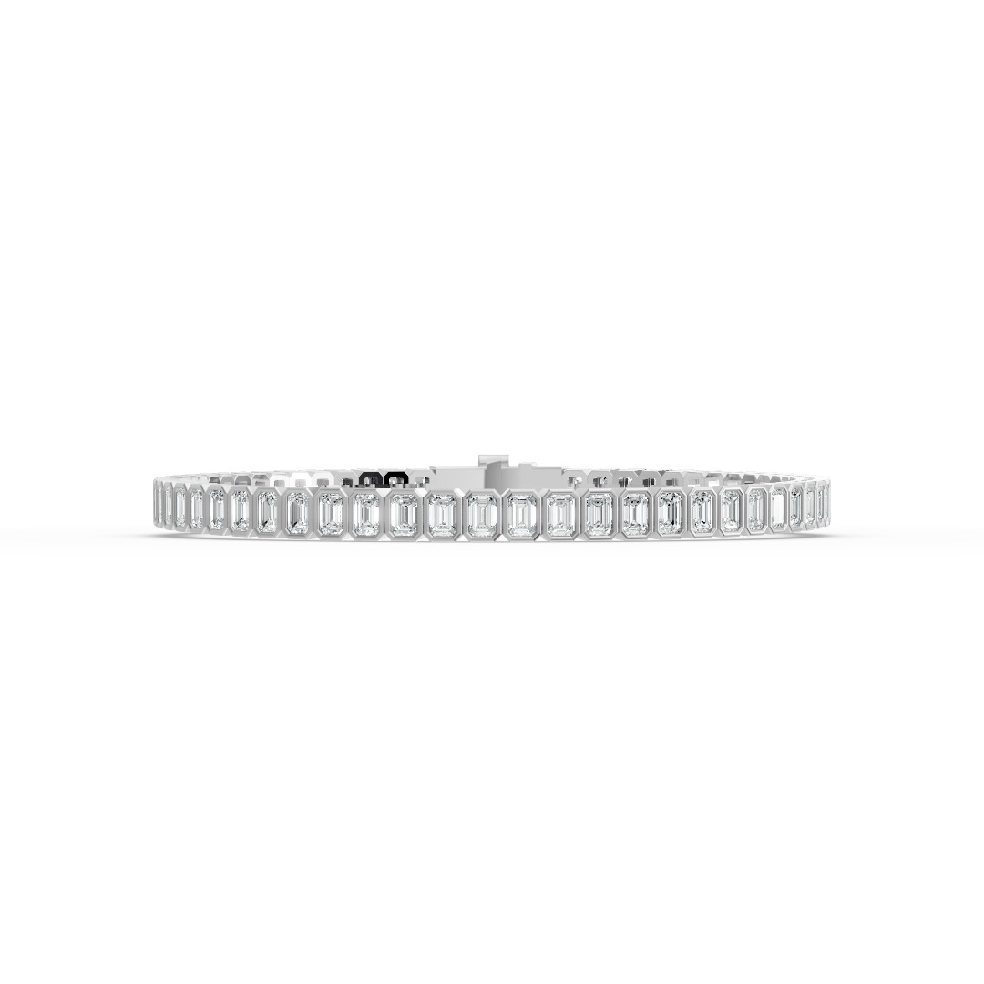 Emerald Shape Diamond Bracelets in Gold