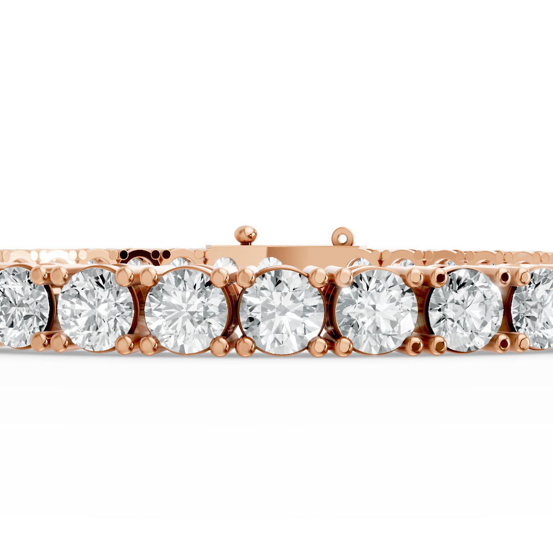 Round Shape Diamond Bracelets in Gold