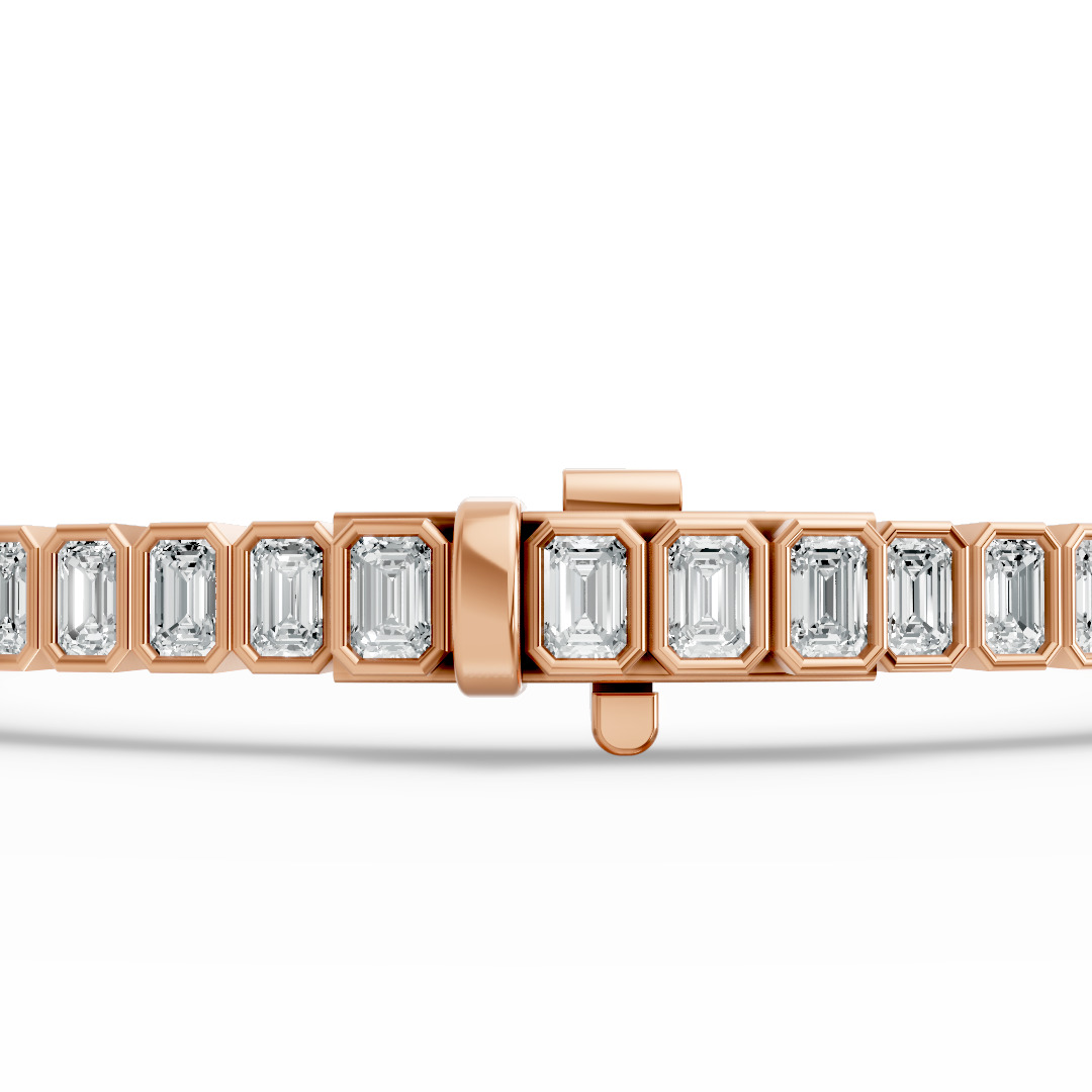 Emerald Shape Diamond Bracelets in Gold