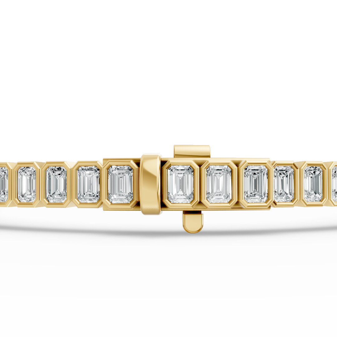 Emerald Shape Diamond Bracelets in Gold