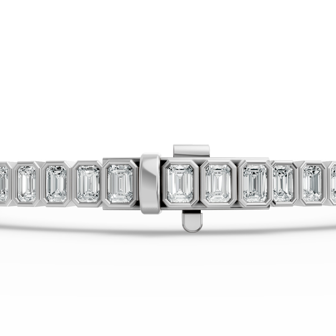 Emerald Shape Diamond Bracelets in Gold