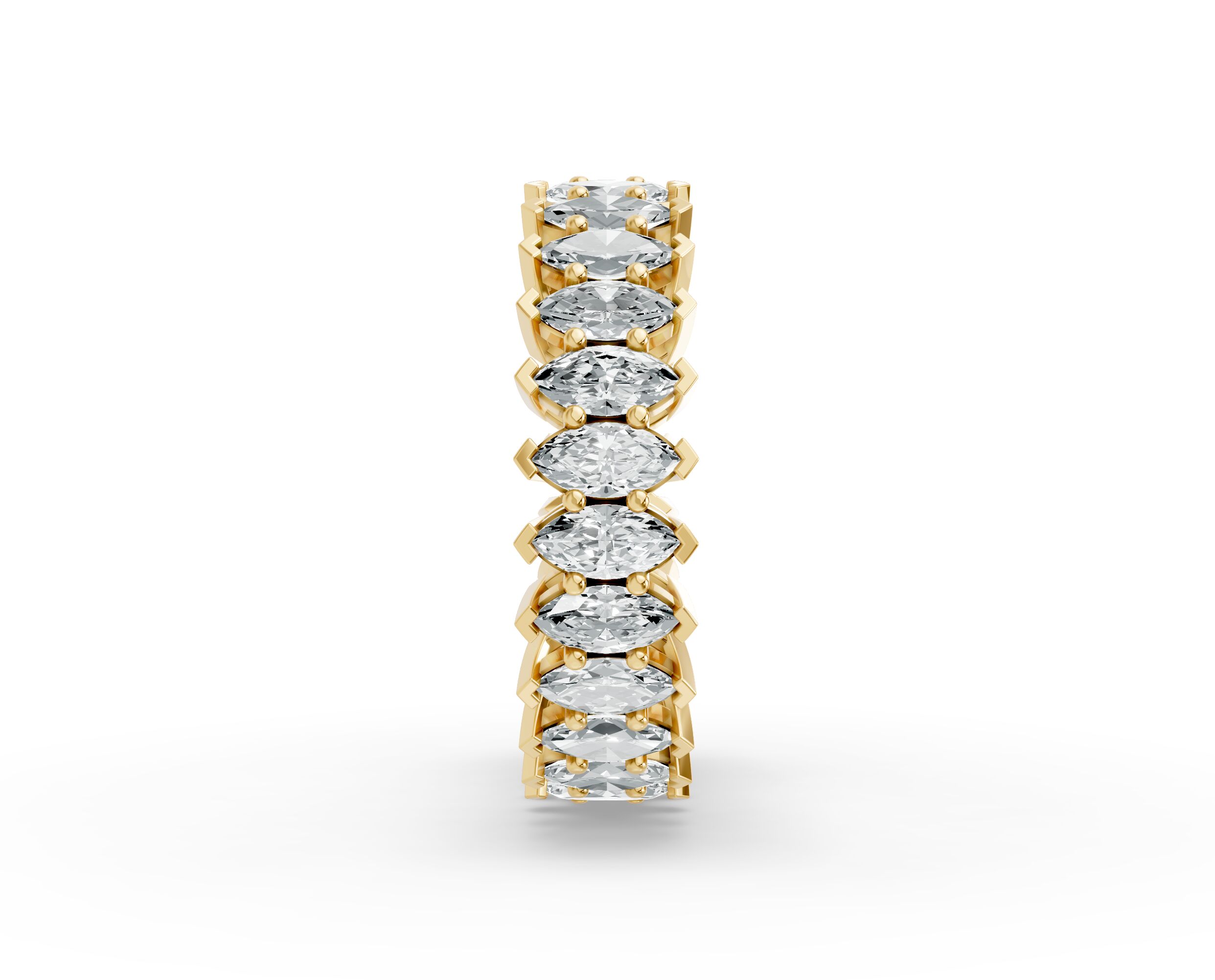 Marquise Shape Diamond Eternity Bands in Gold