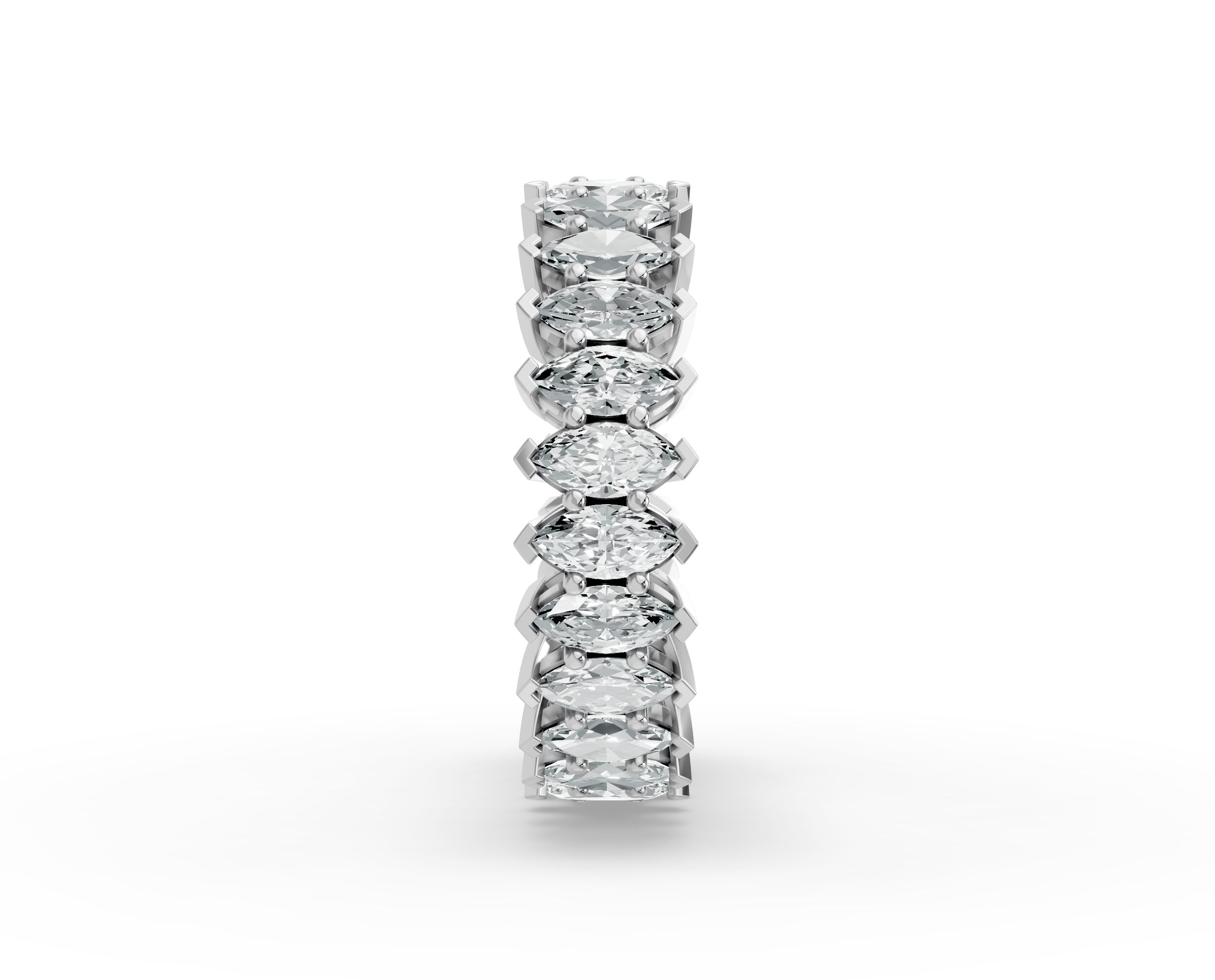 Marquise Shape Diamond Eternity Bands in Gold