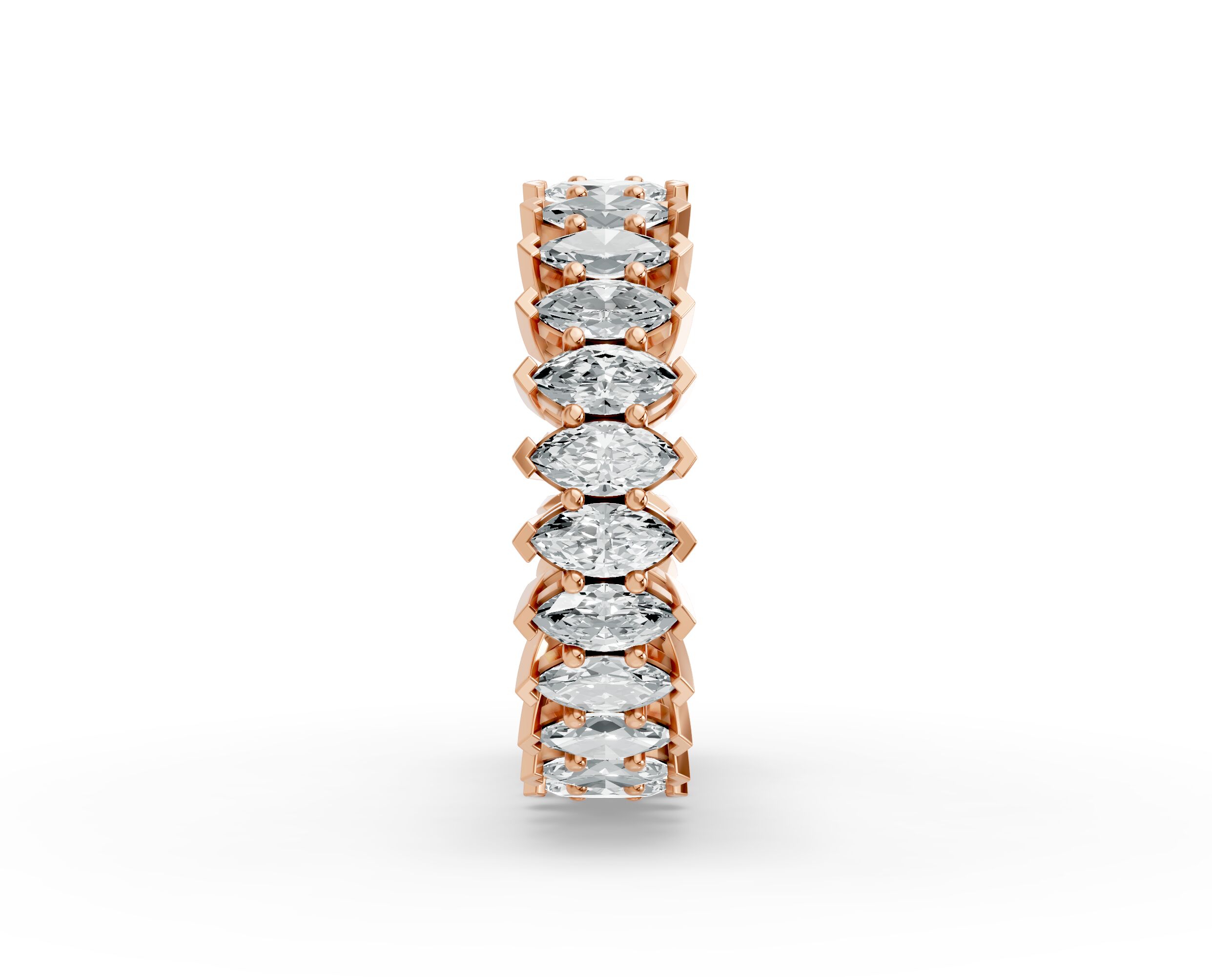 Marquise Shape Diamond Eternity Bands in Gold