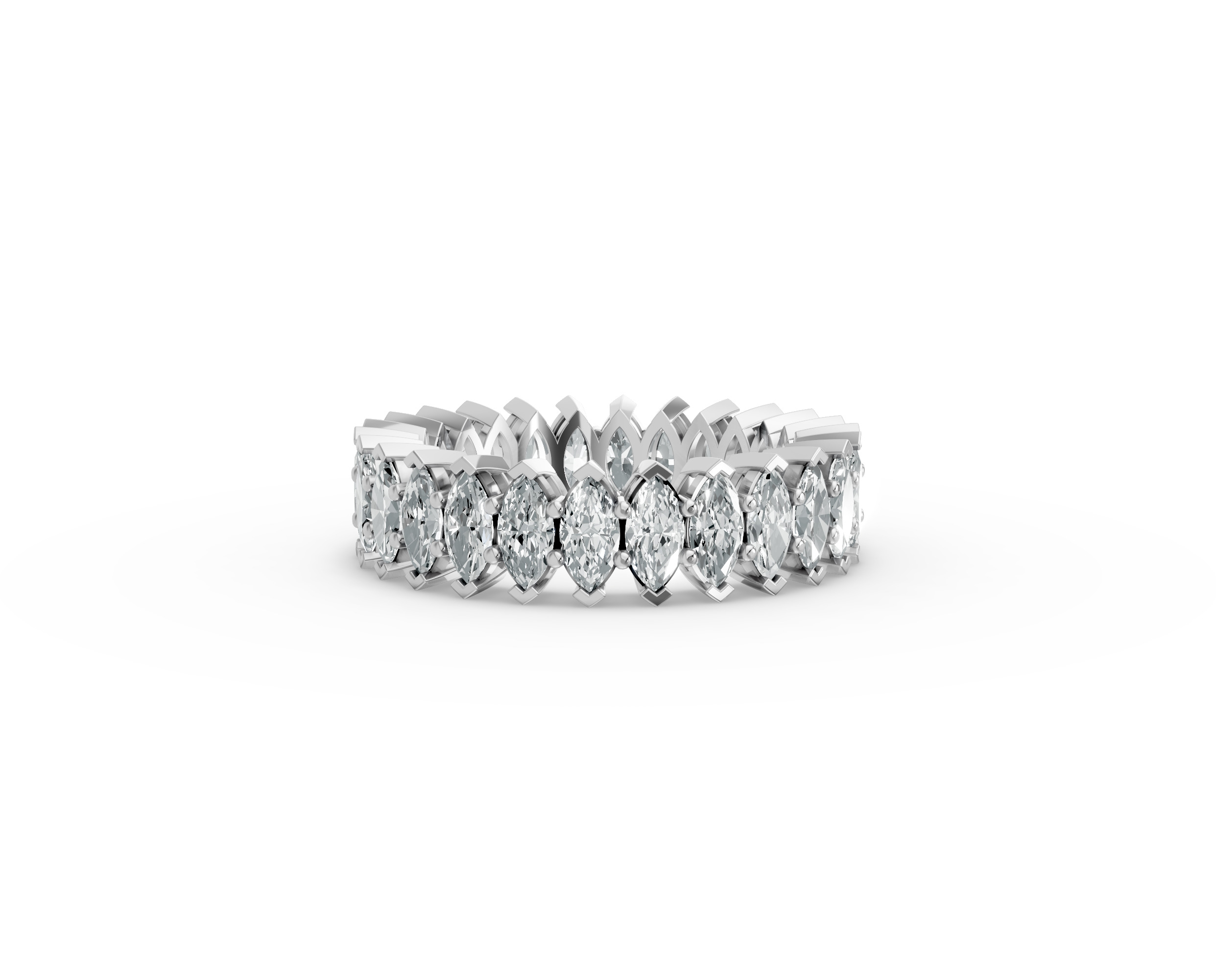 Marquise Shape Diamond Eternity Bands in Gold