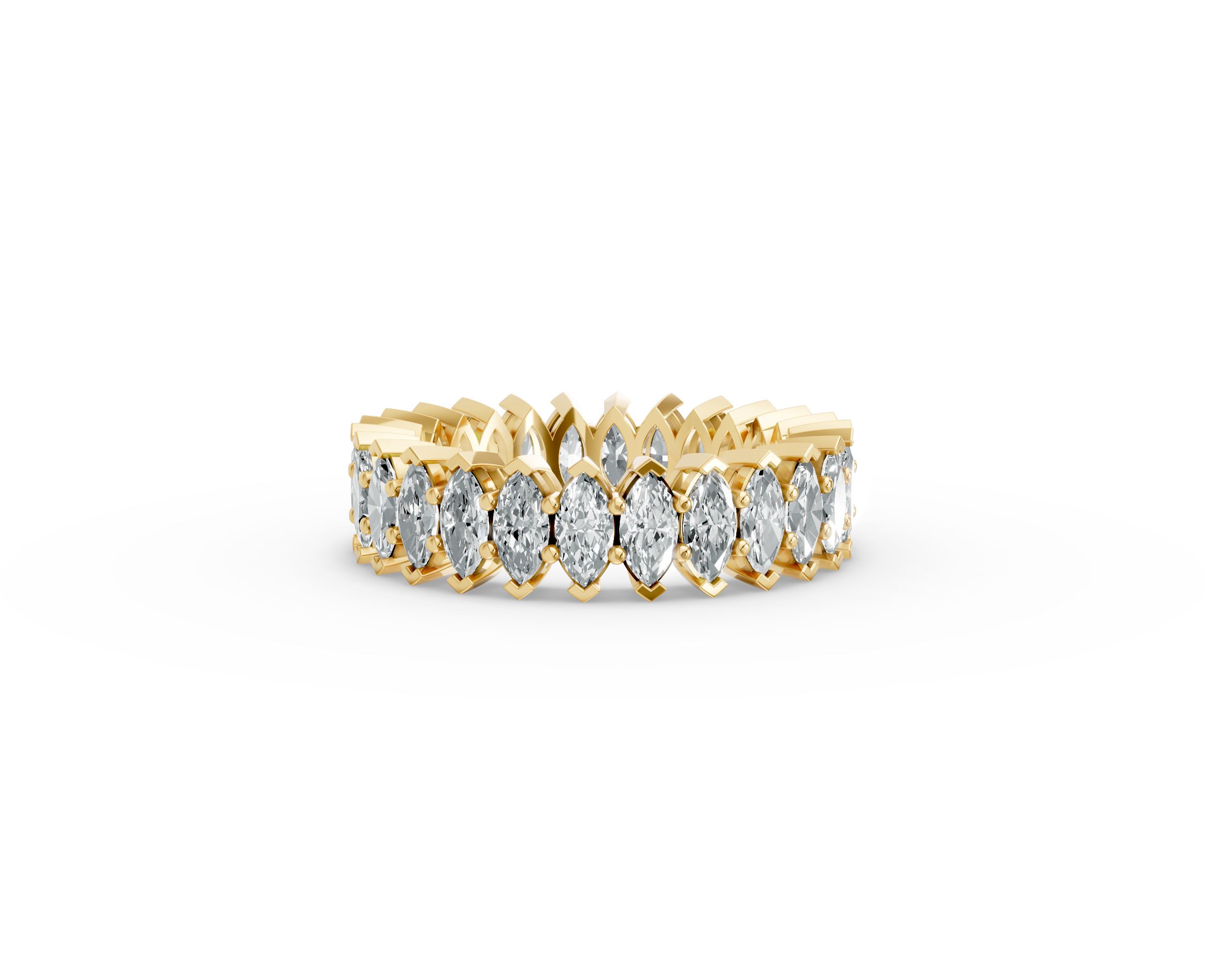 Marquise Shape Diamond Eternity Bands in Gold