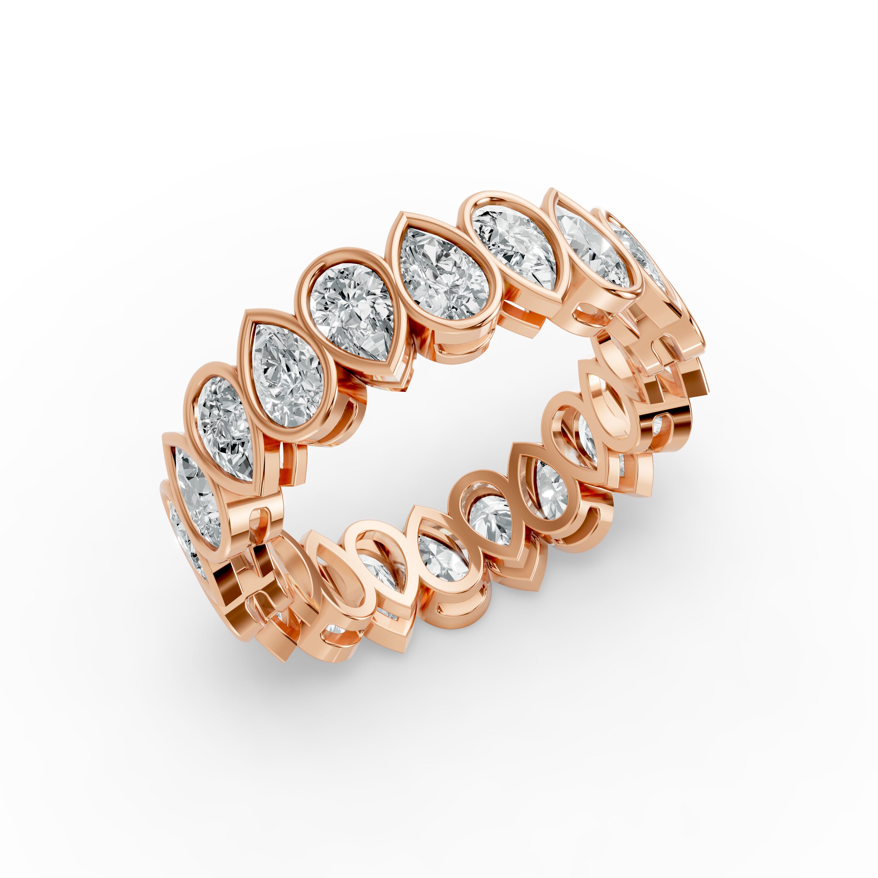 Pear Shape Diamond Eternity Bands in Gold