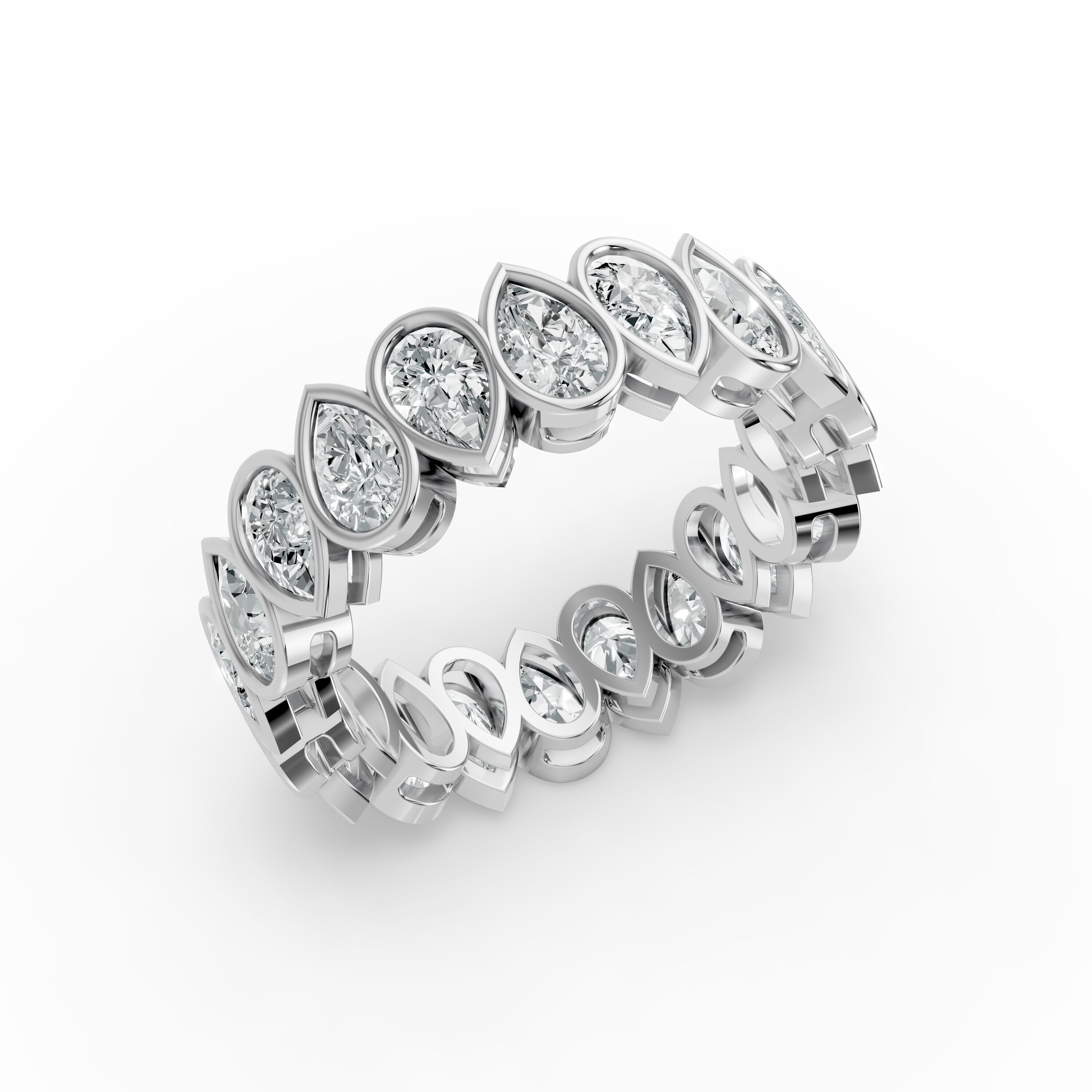 Pear Shape Diamond Eternity Bands in Gold