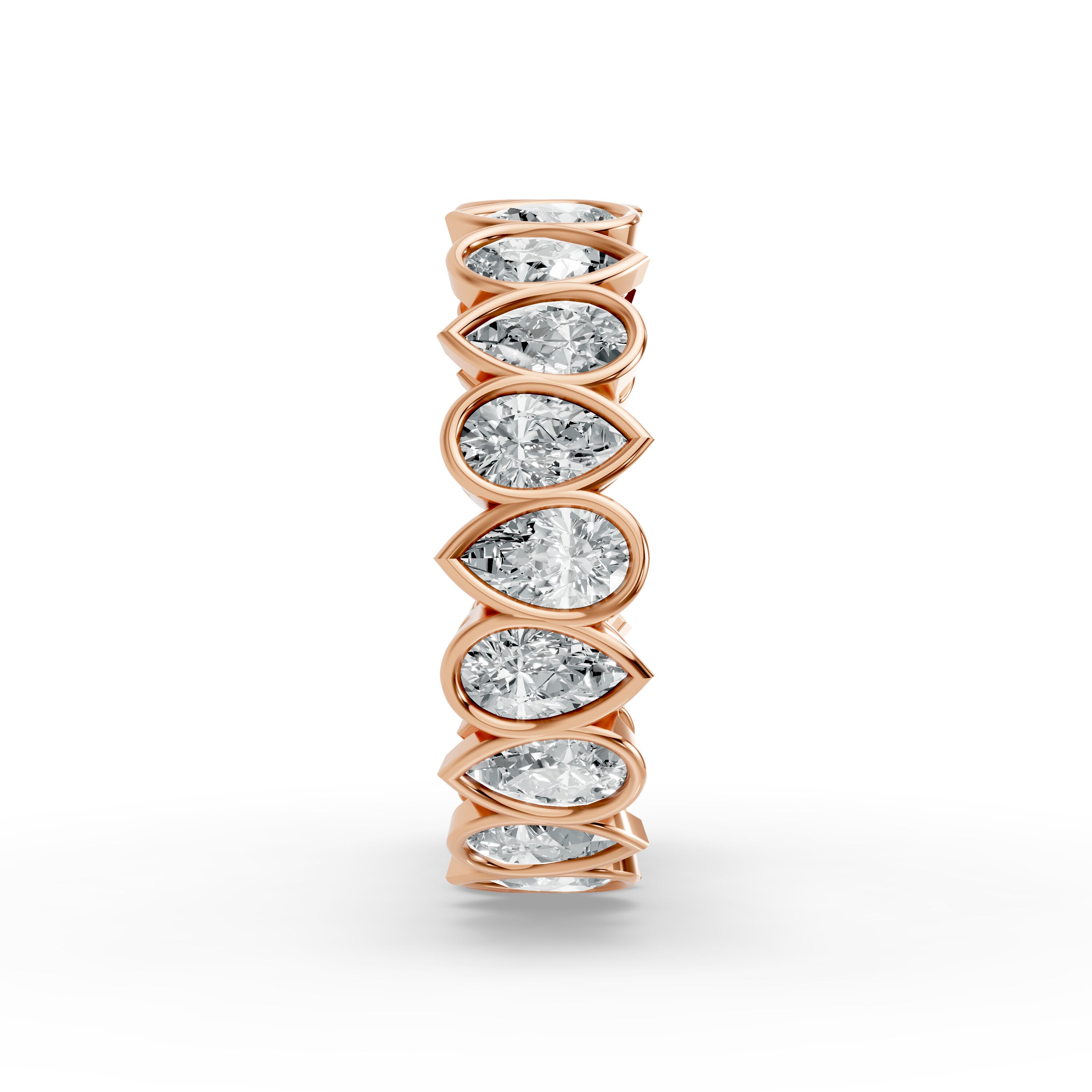 Pear Shape Diamond Eternity Bands in Gold