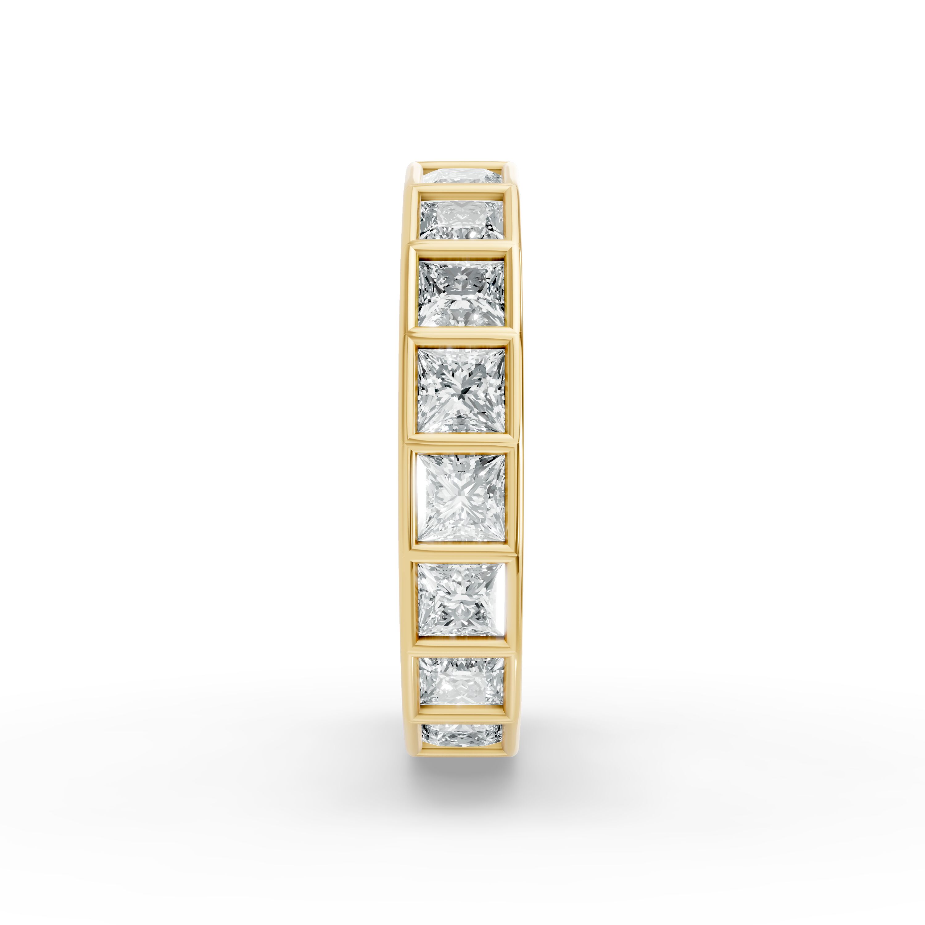 Princess Shape Diamond Eternity Bands in Gold