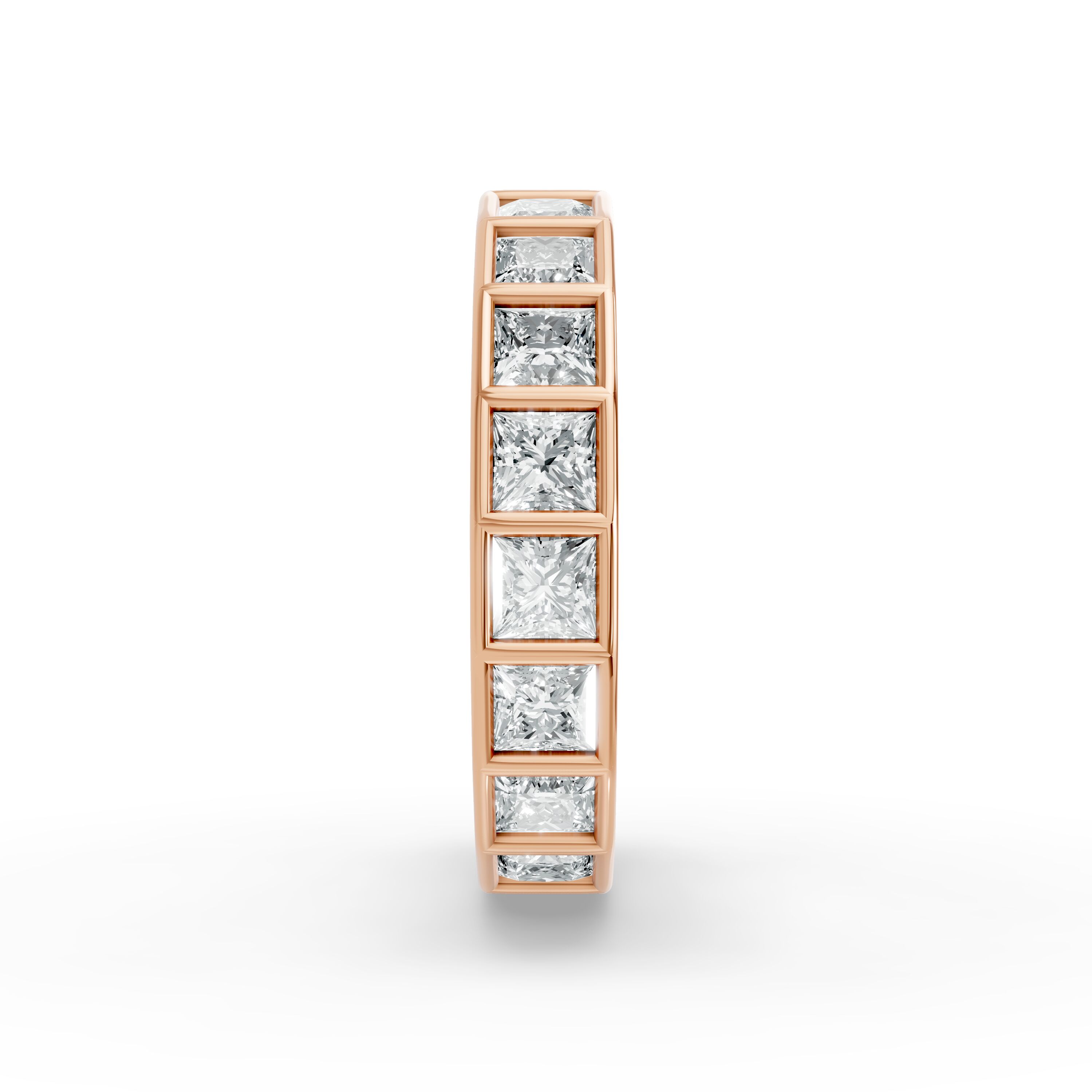 Princess Shape Diamond Eternity Bands in Gold