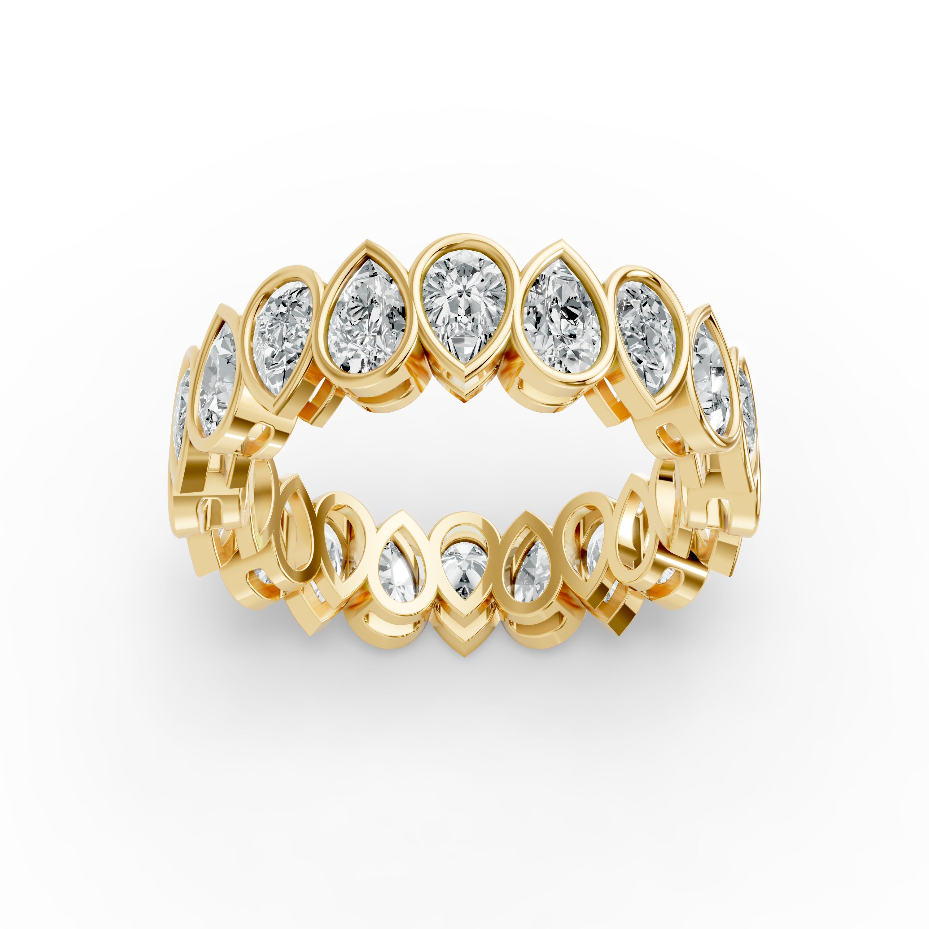 Pear Shape Diamond Eternity Bands in Gold