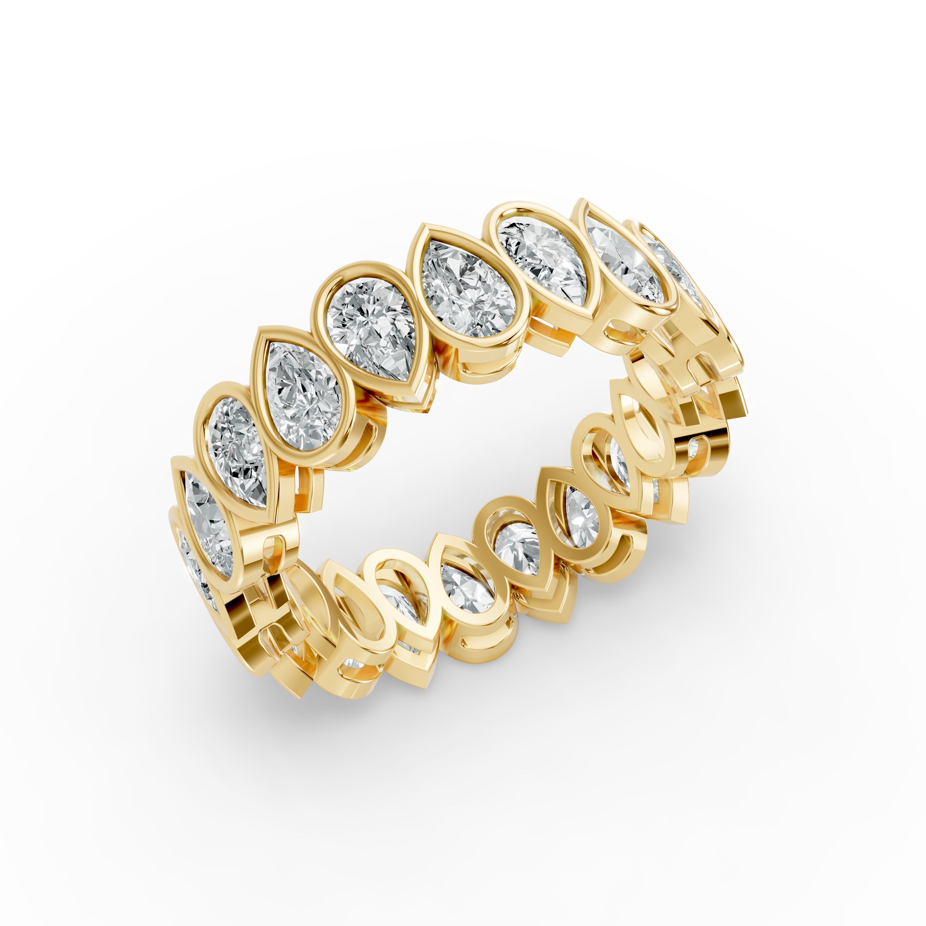 Pear Shape Diamond Eternity Bands in Gold