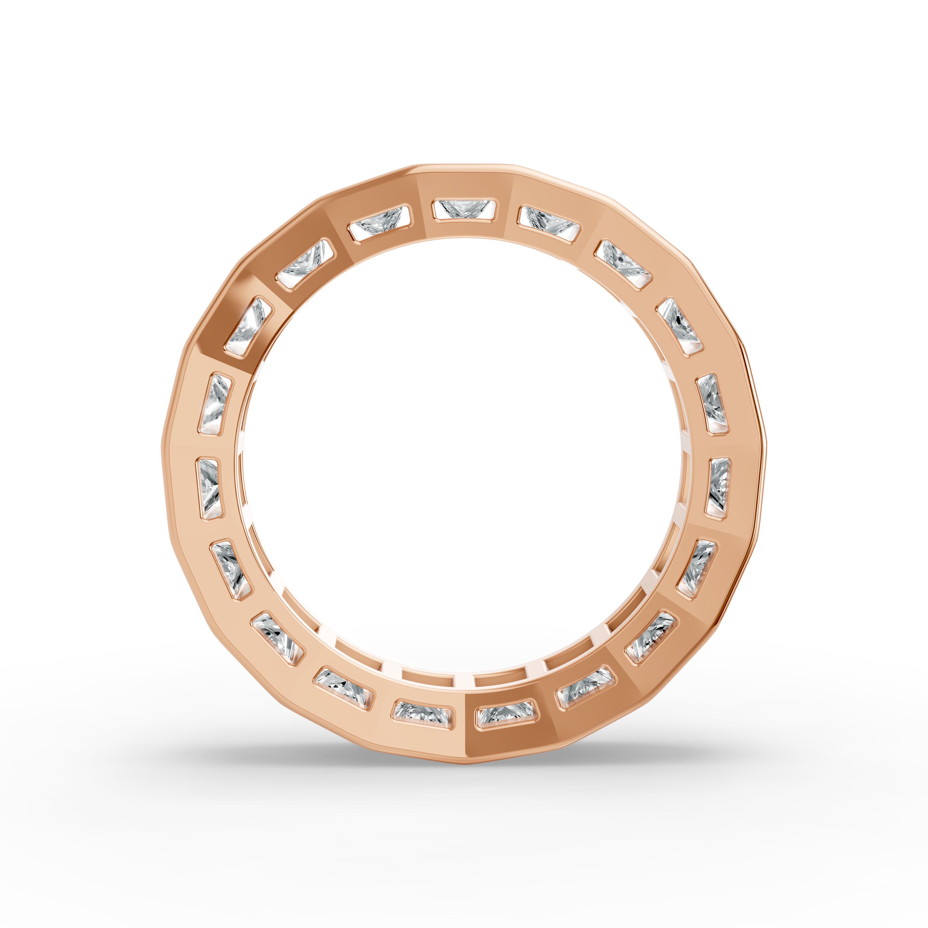 Princess Shape Diamond Eternity Bands in Gold