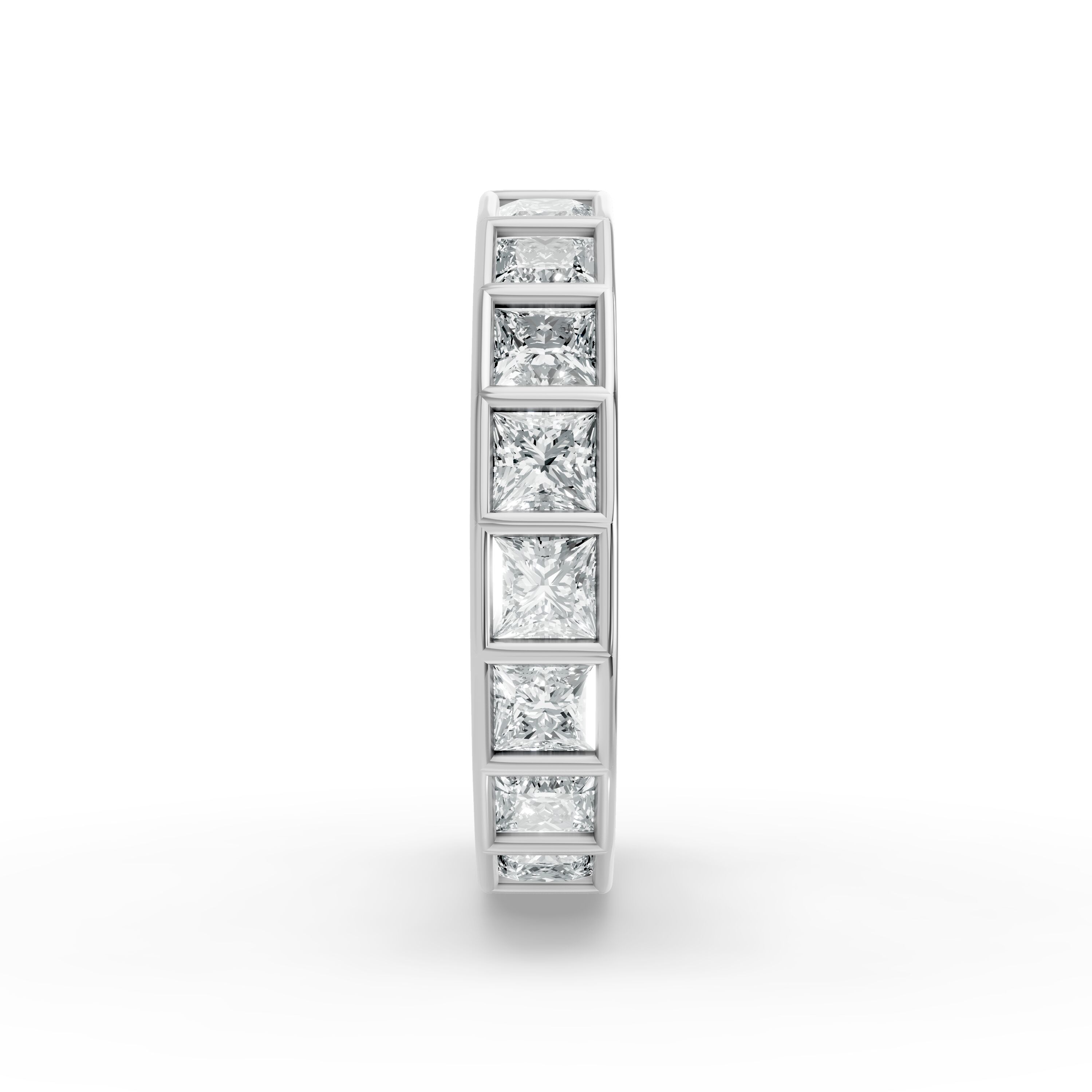 Princess Shape Diamond Eternity Bands in Gold