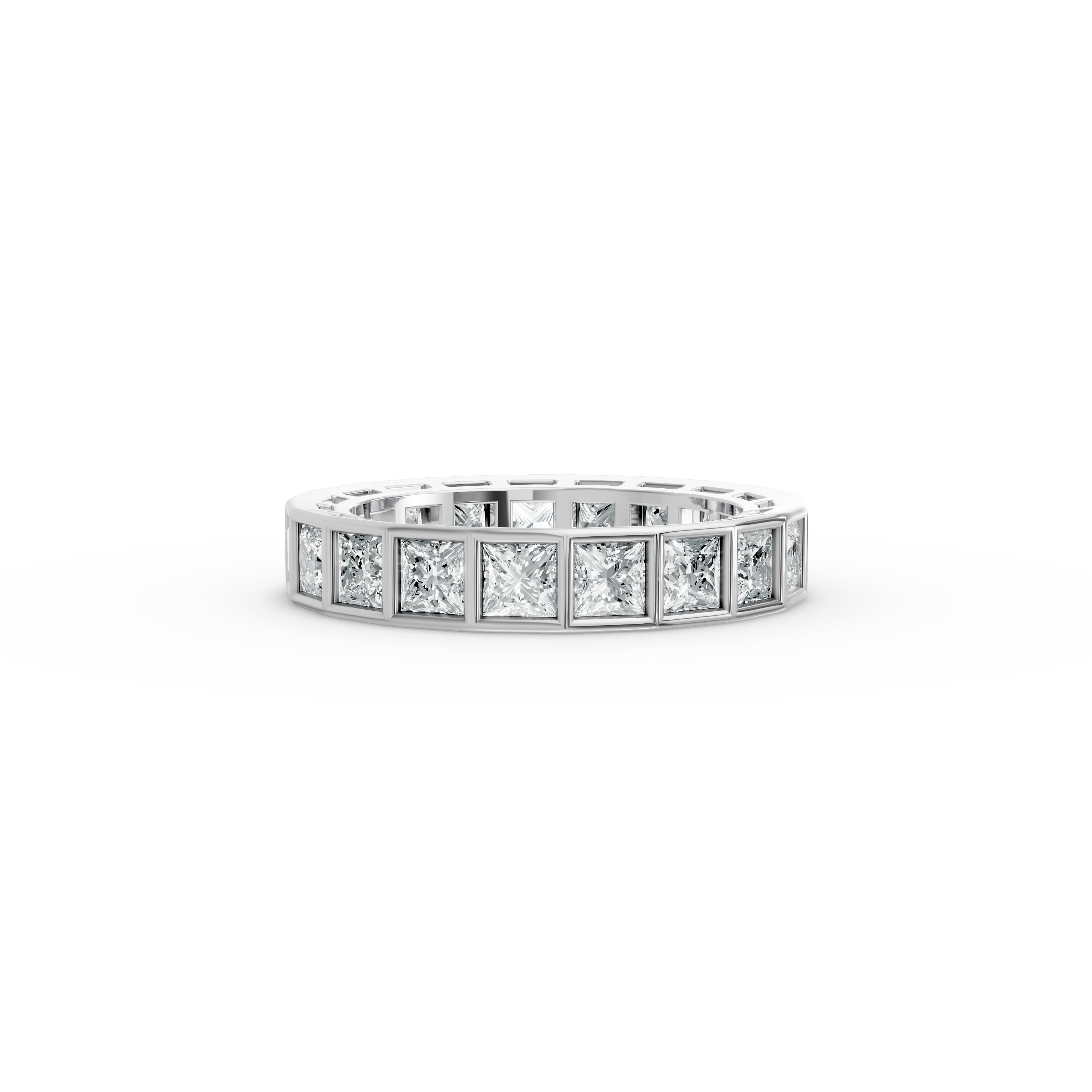 Princess Shape Diamond Eternity Bands in Gold
