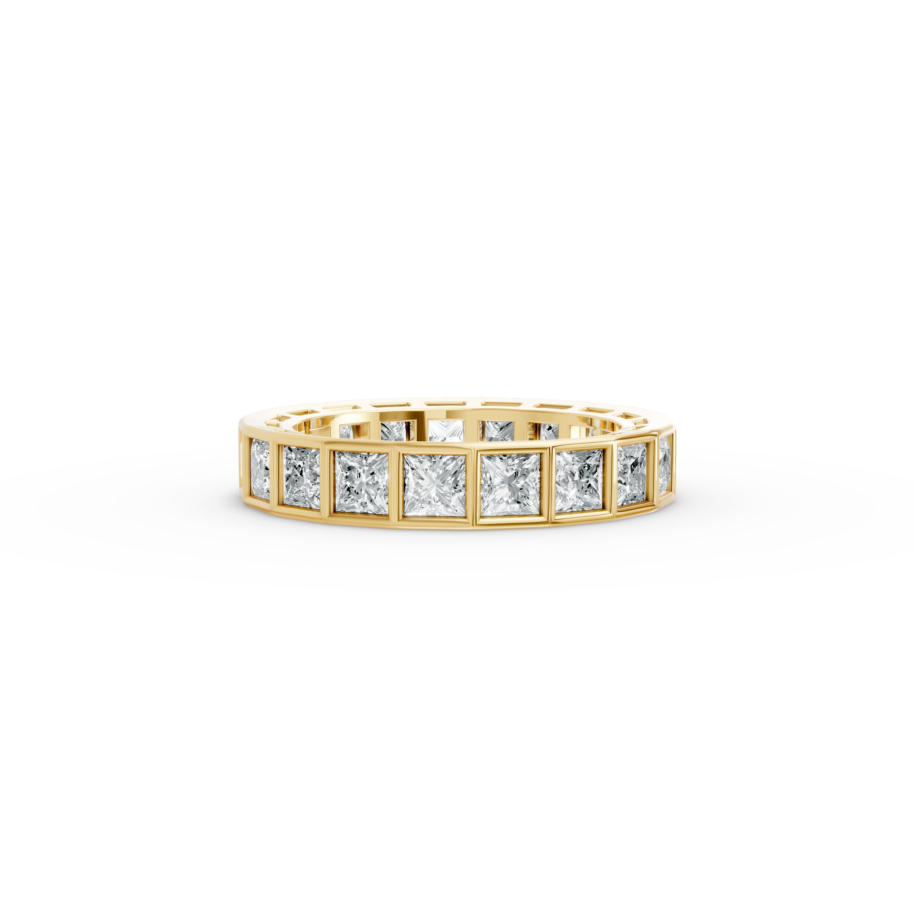 Princess Shape Diamond Eternity Bands in Gold
