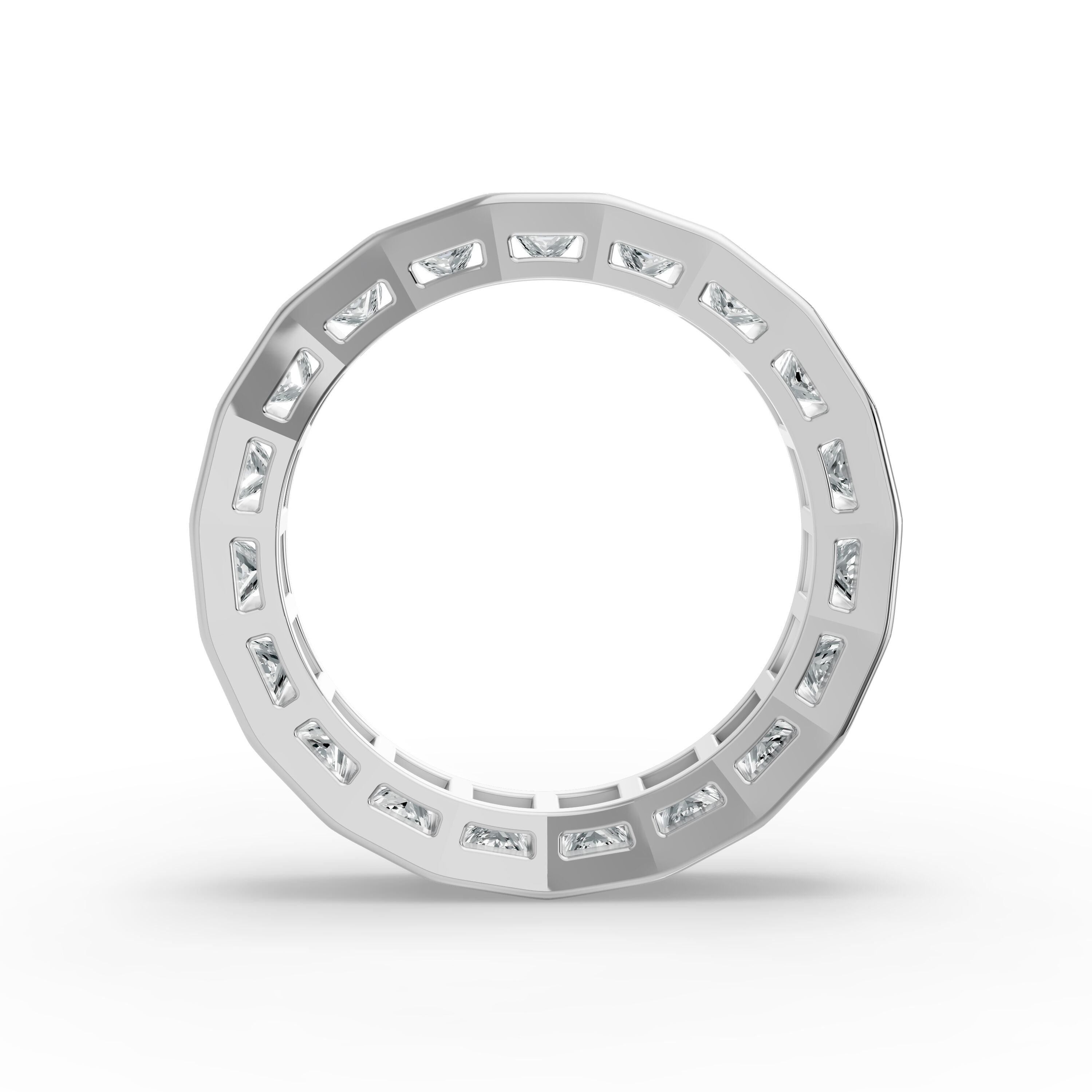 Princess Shape Diamond Eternity Bands in Gold