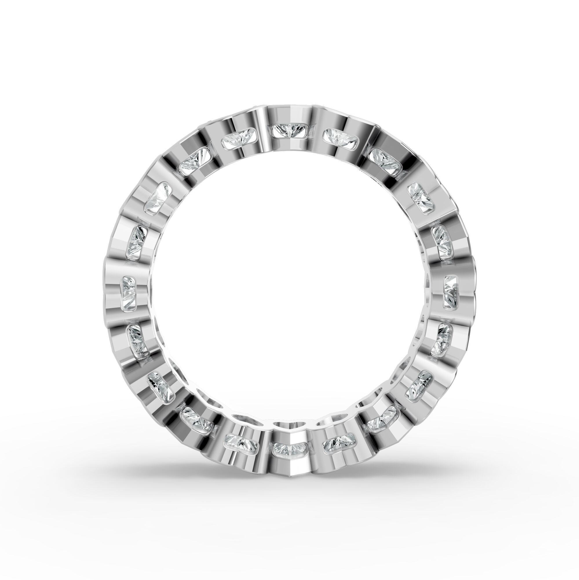 Heart Shape Diamond Eternity Bands in Gold