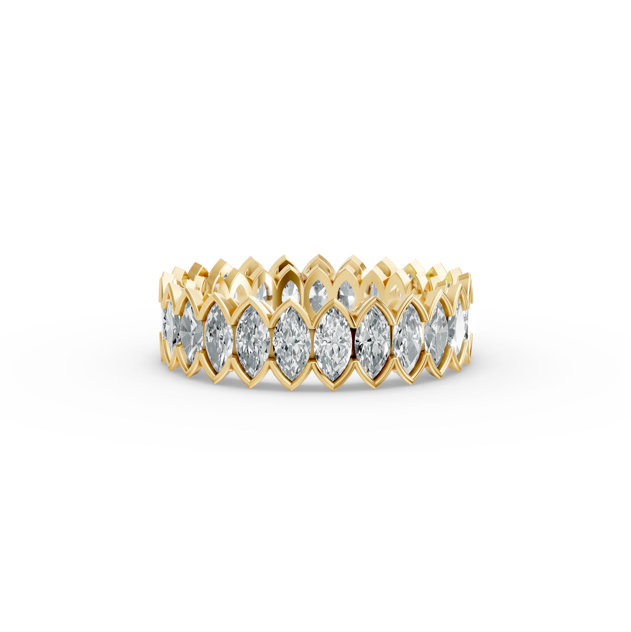 Marquise Shape Diamond Eternity Bands in Gold