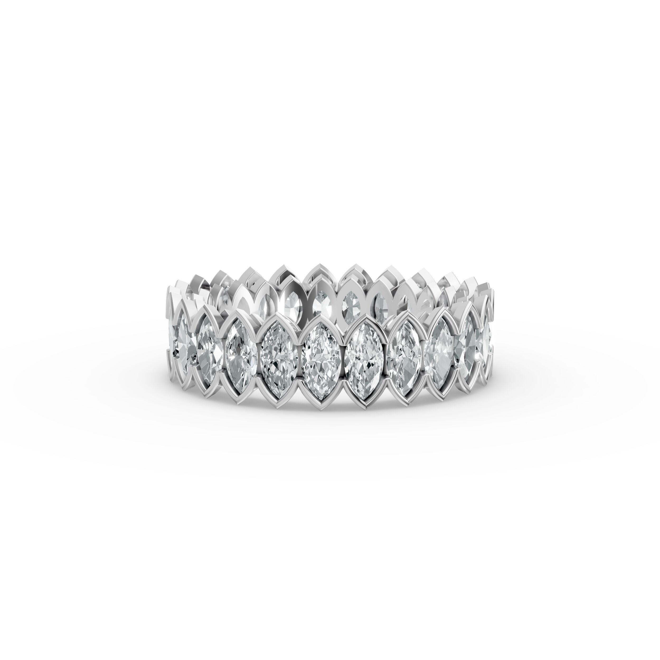 Marquise Shape Diamond Eternity Bands in Gold