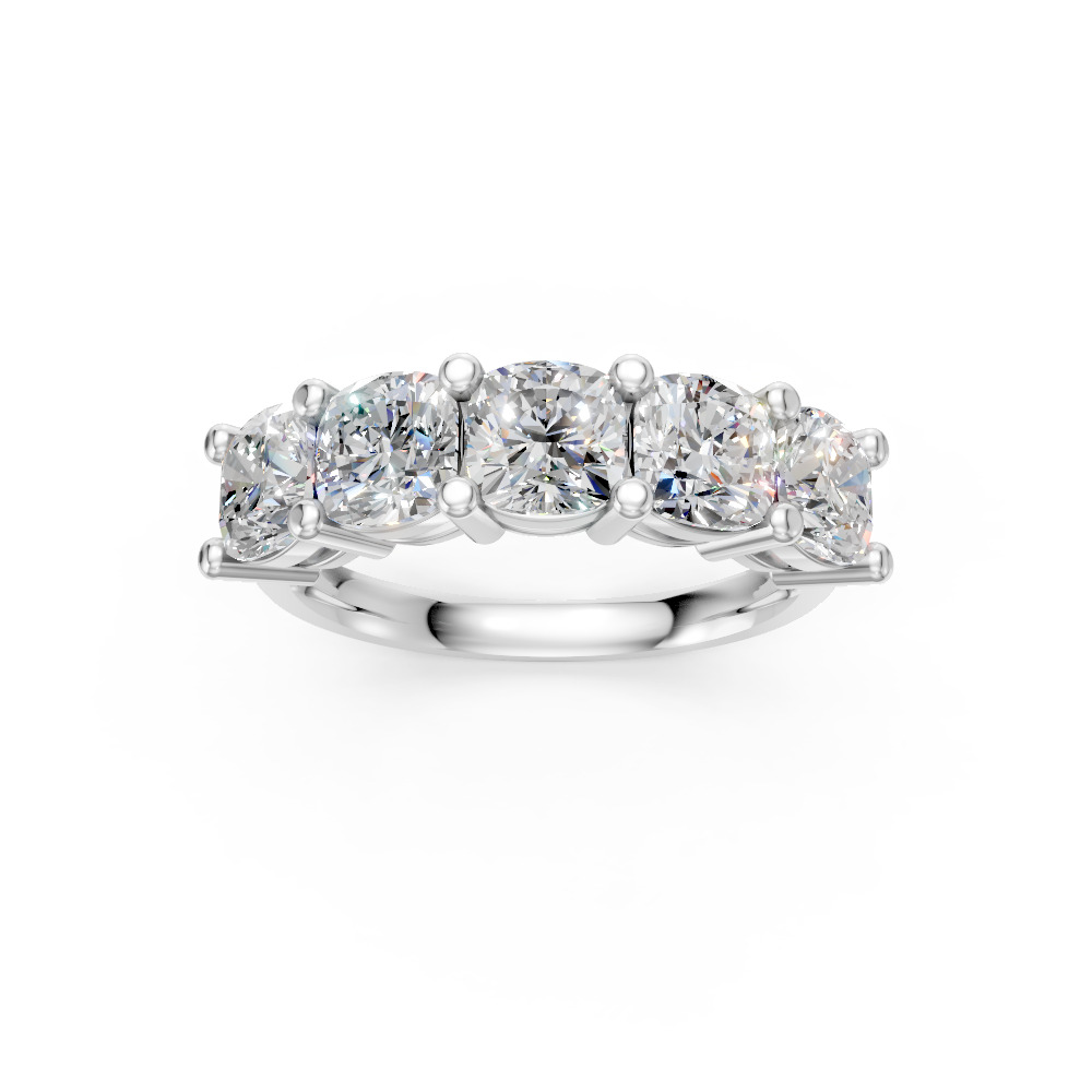Cushion Shape Diamond Anniversary Band in Gold