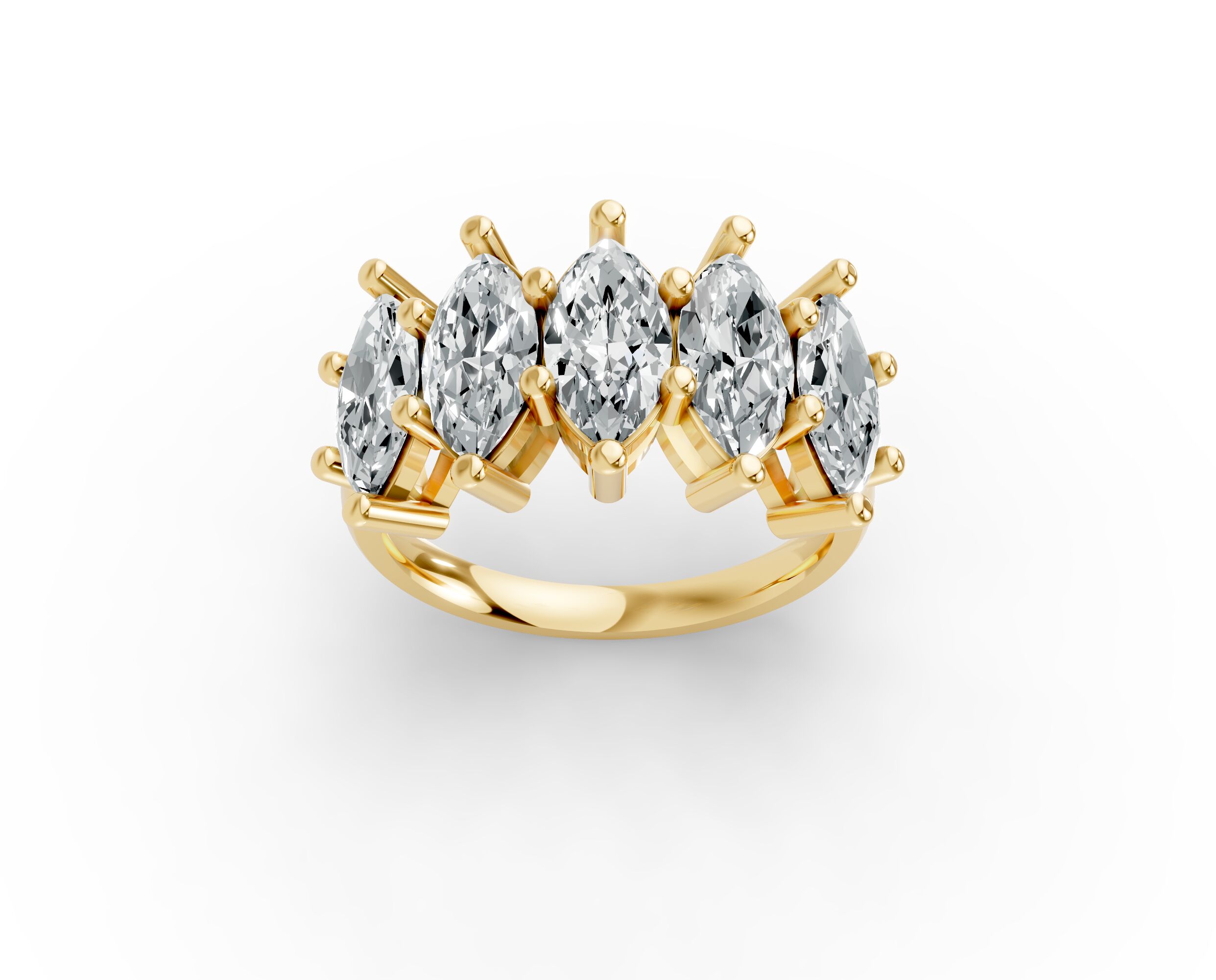 Marquise Shape Diamond Anniversary Band in Gold