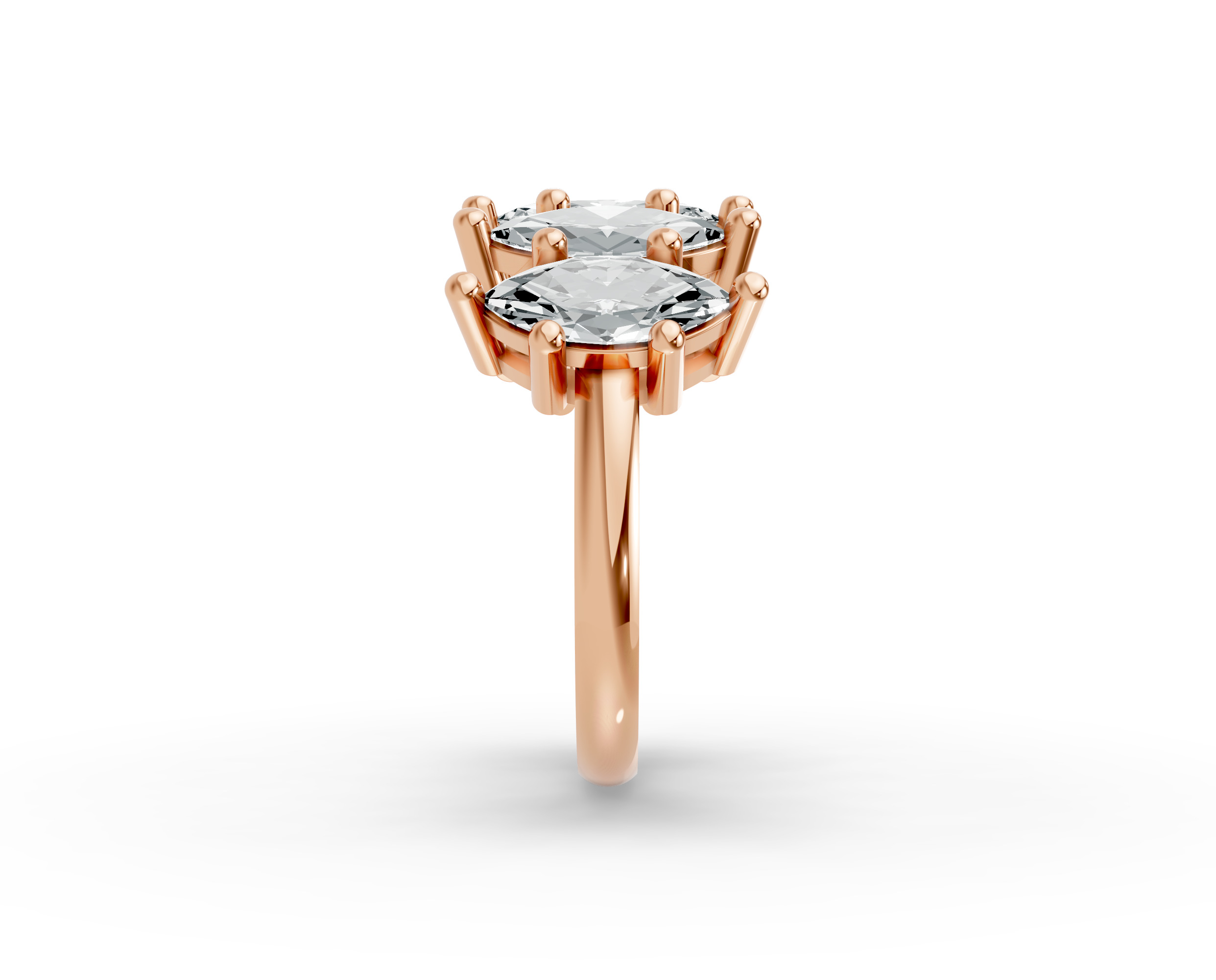 Marquise Shape Diamond Anniversary Band in Gold