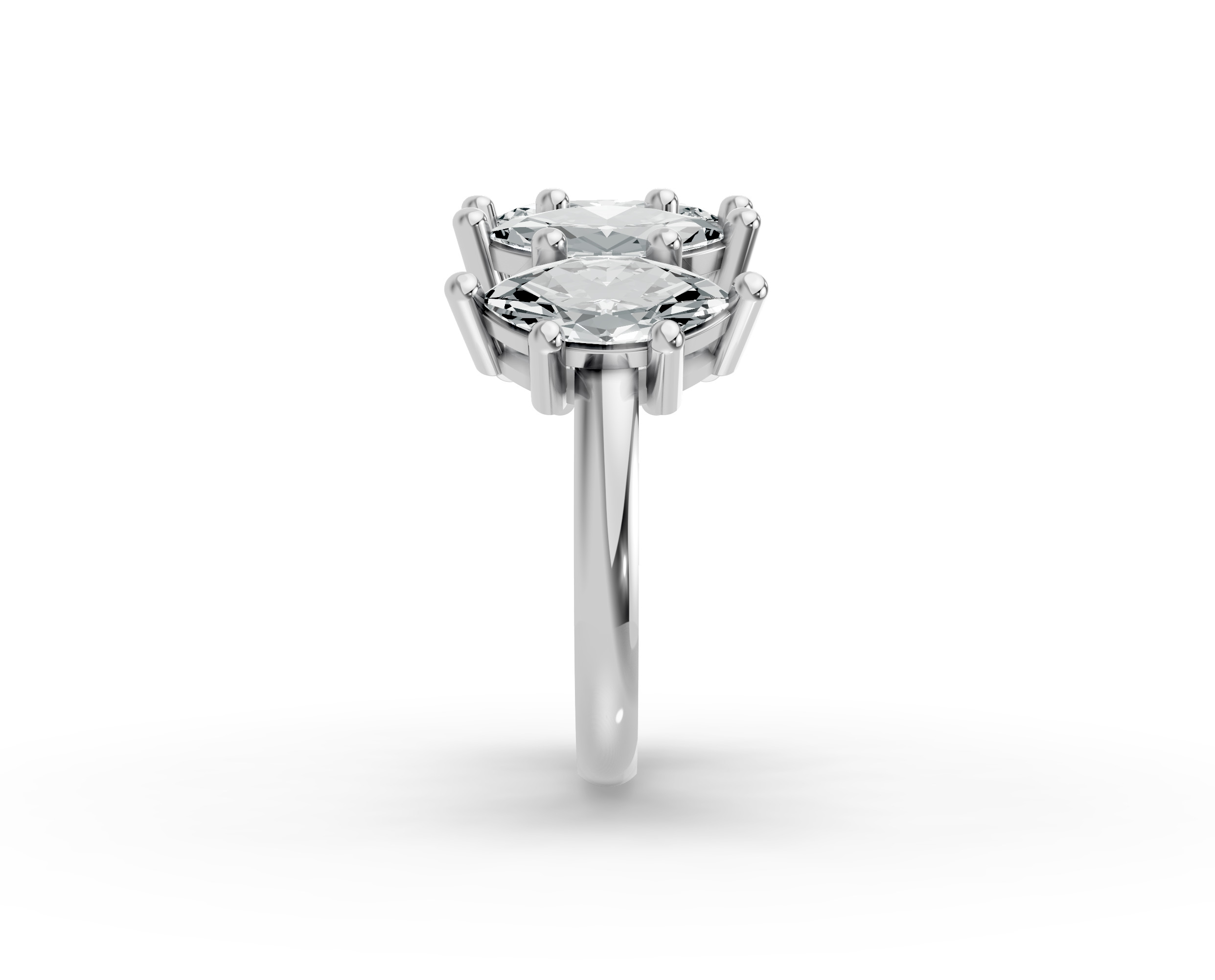 Marquise Shape Diamond Anniversary Band in Gold