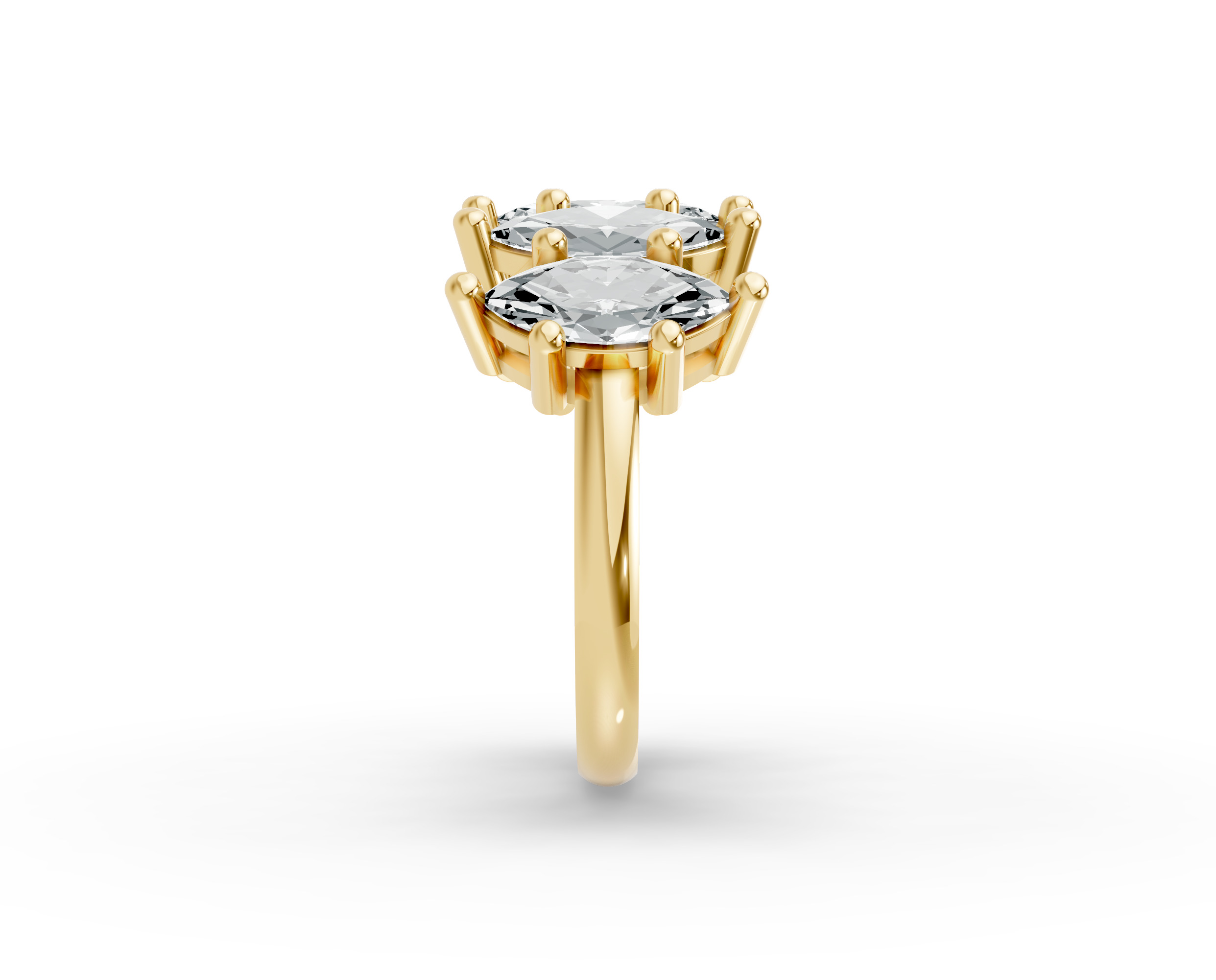 Marquise Shape Diamond Anniversary Band in Gold