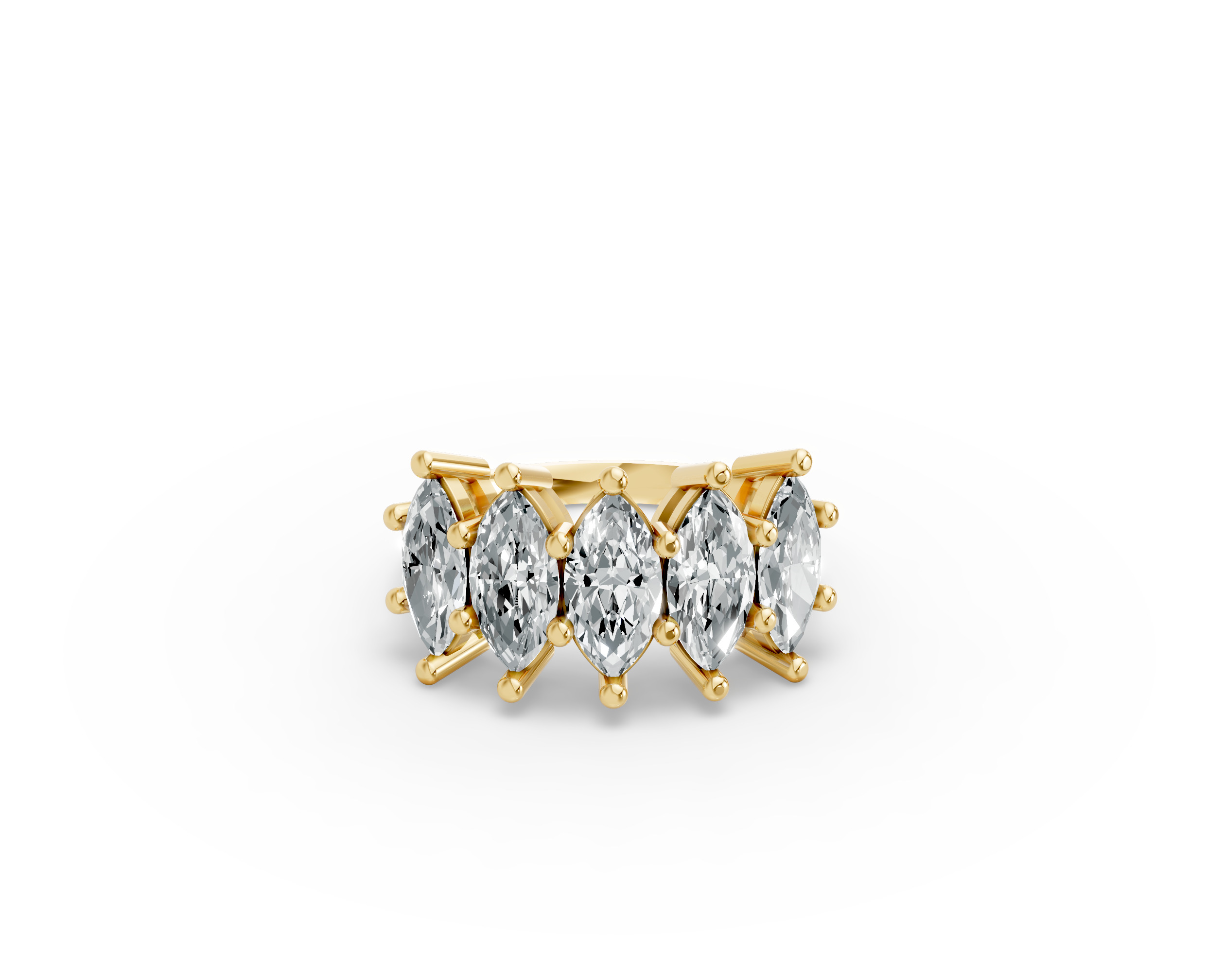 Marquise Shape Diamond Anniversary Band in Gold