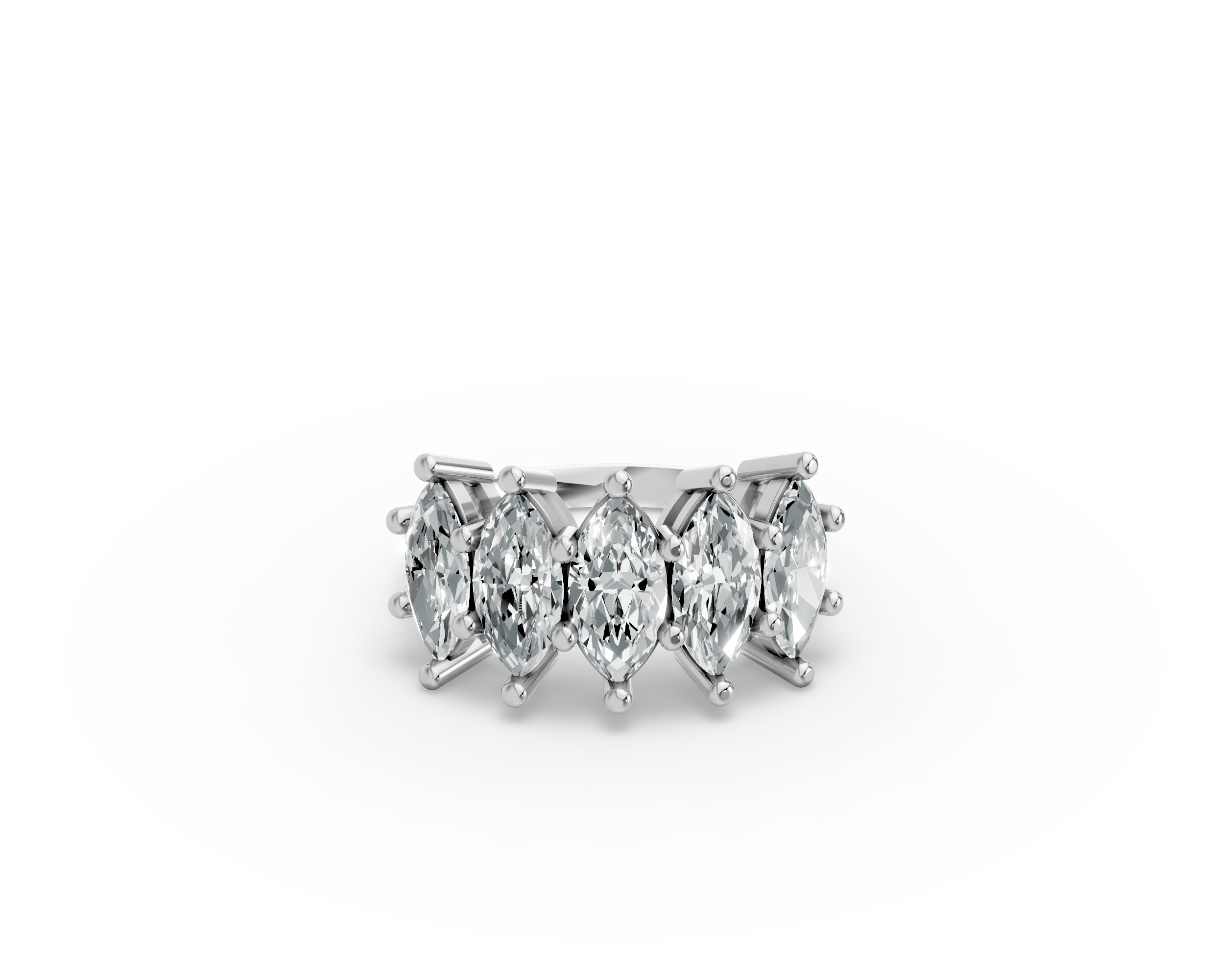 Marquise Shape Diamond Anniversary Band in Gold