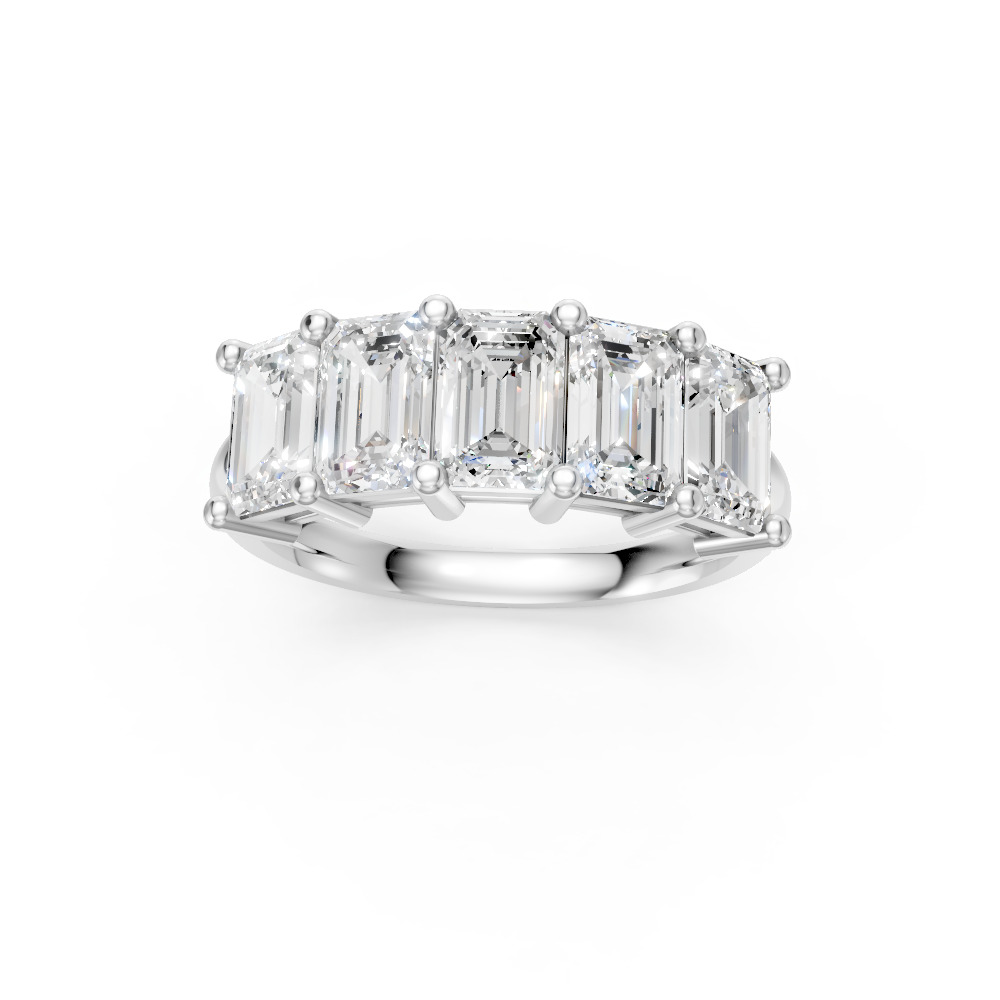 Emerald Shape Diamond Anniversary Band in Gold