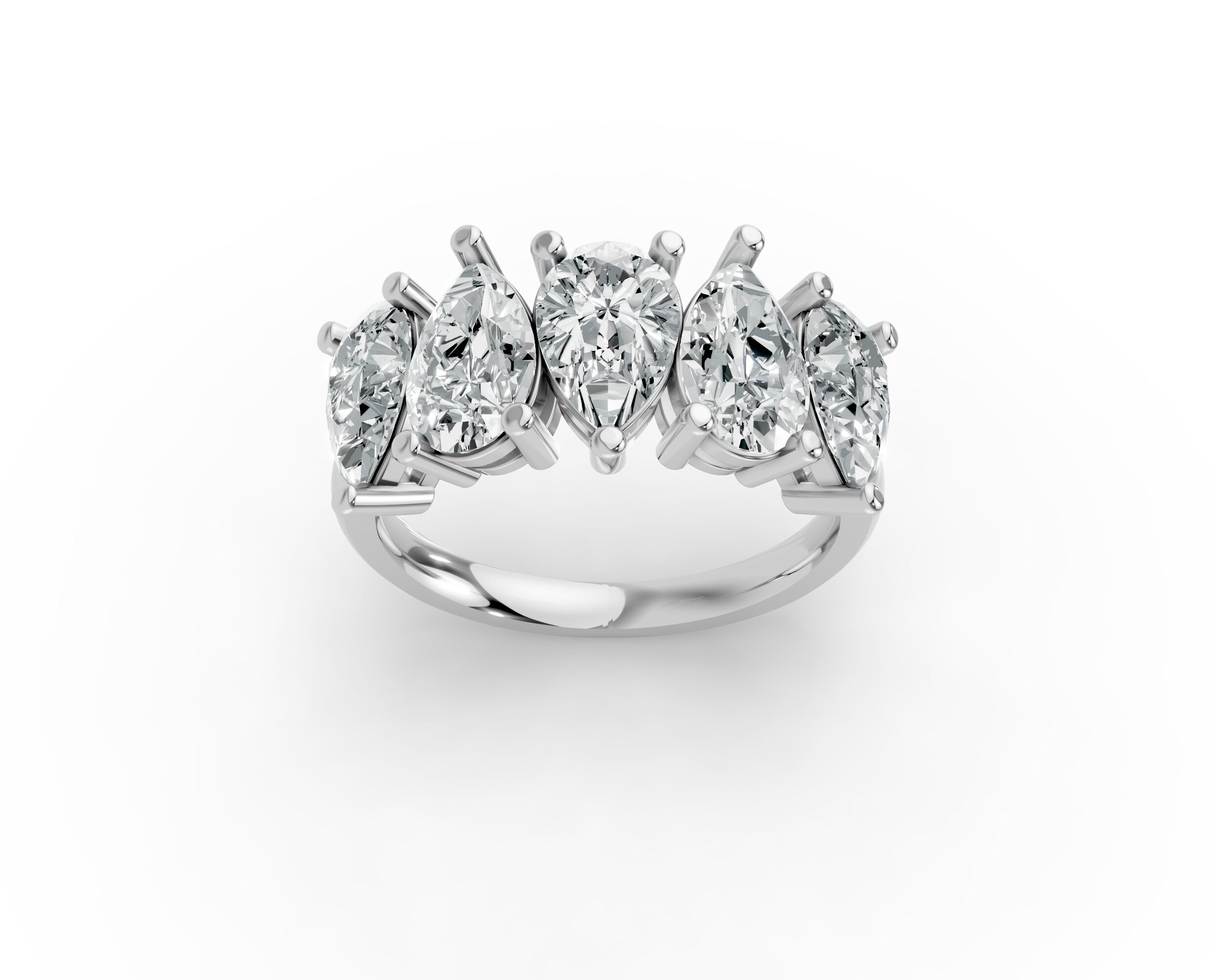 Pear Shape Diamond Anniversary Band in Gold