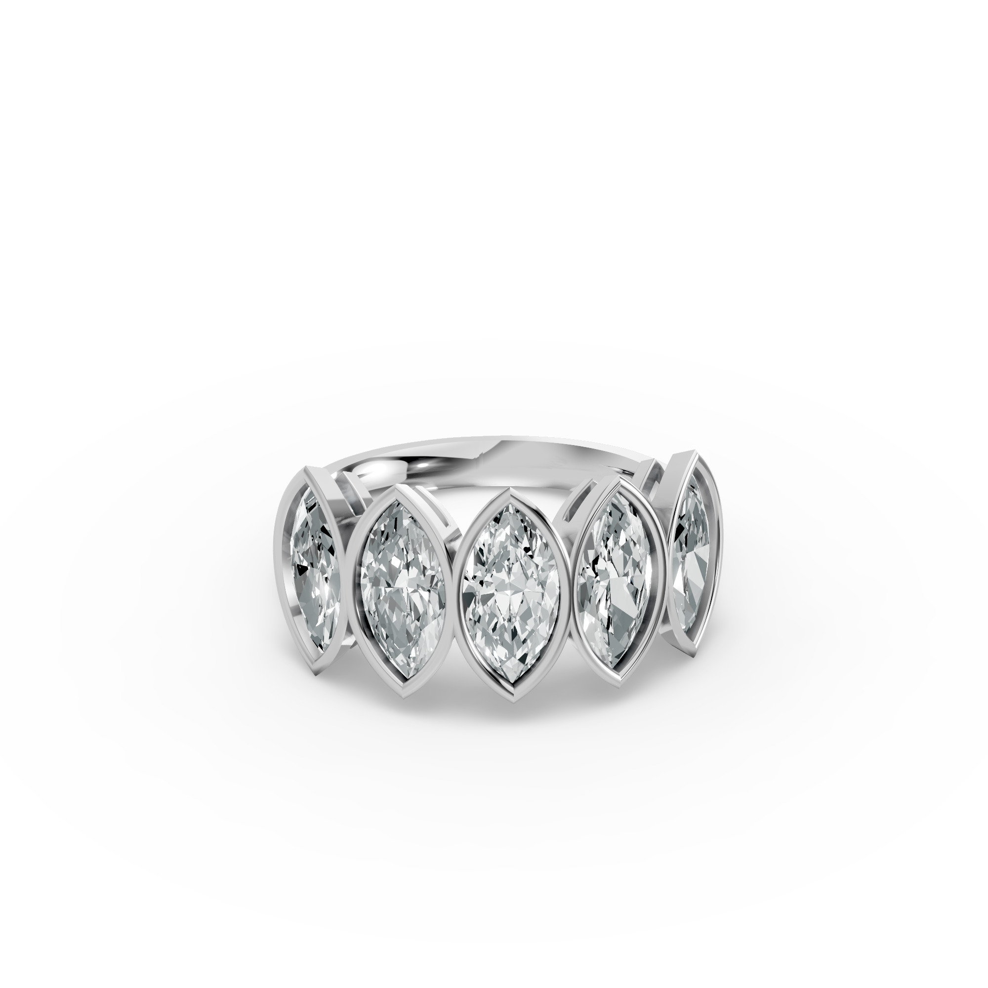 Marquise Shape Diamond Anniversary Band in Gold