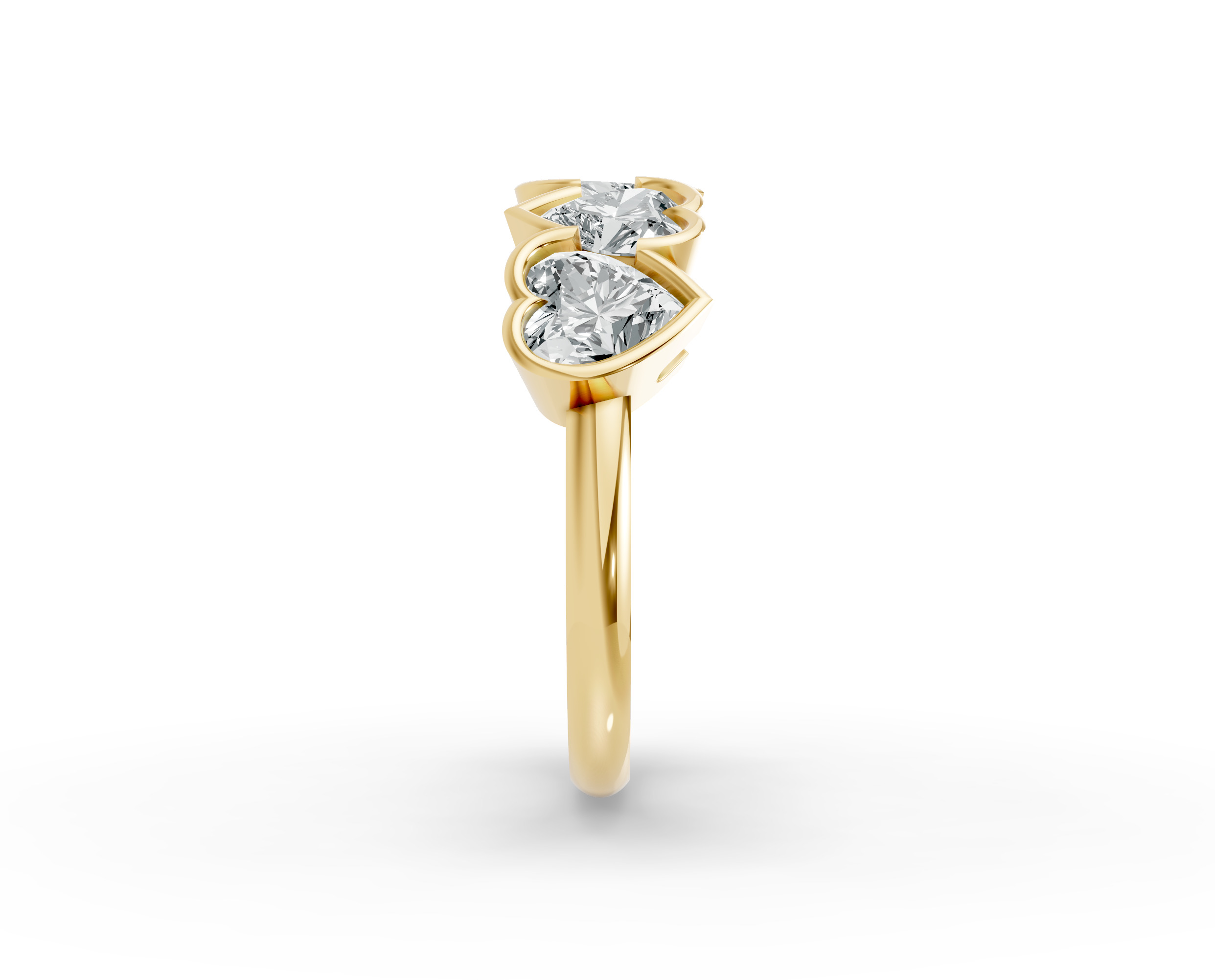 Heart Shape Diamond Anniversary Band in Gold