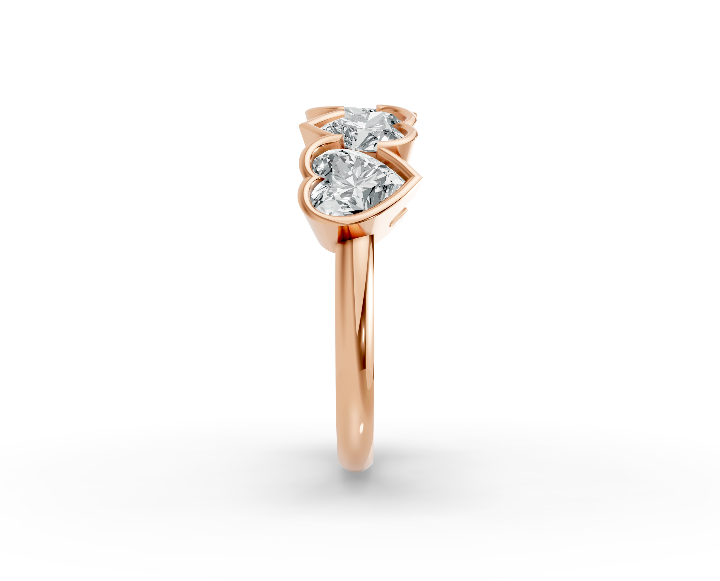 Heart Shape Diamond Anniversary Band in Gold